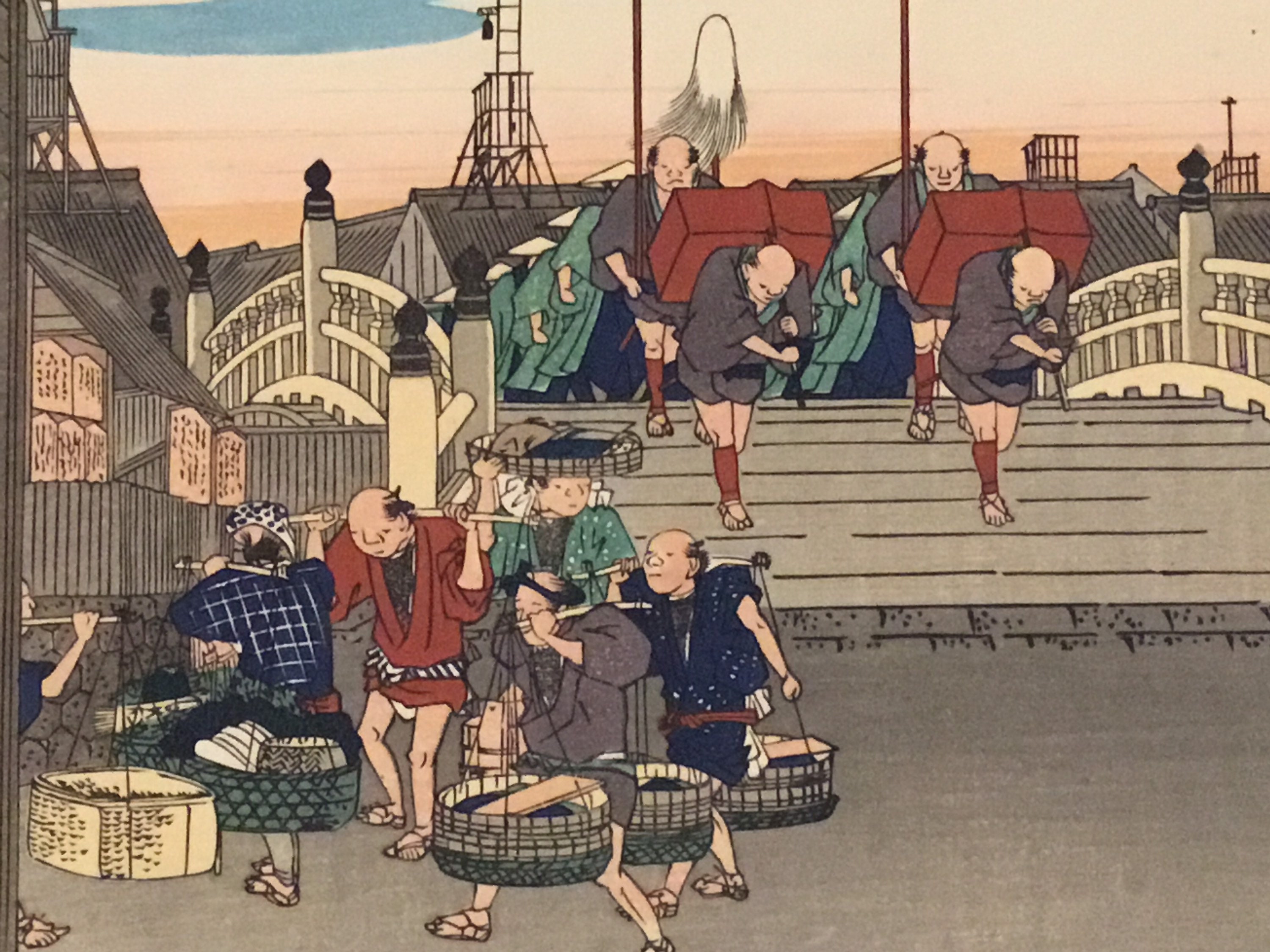 Vintage Japanese Woodcut | Hiroshige 1950s Limited Edition, Nihonbashi Station Print — photo 3 of 10