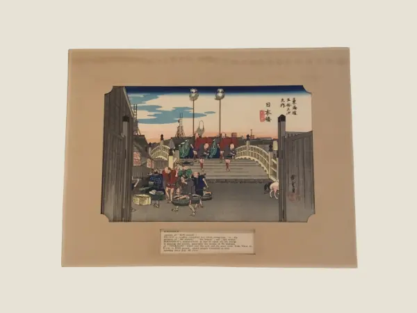 Vintage Japanese Woodcut | Hiroshige 1950s Limited Edition, Nihonbashi Station Print