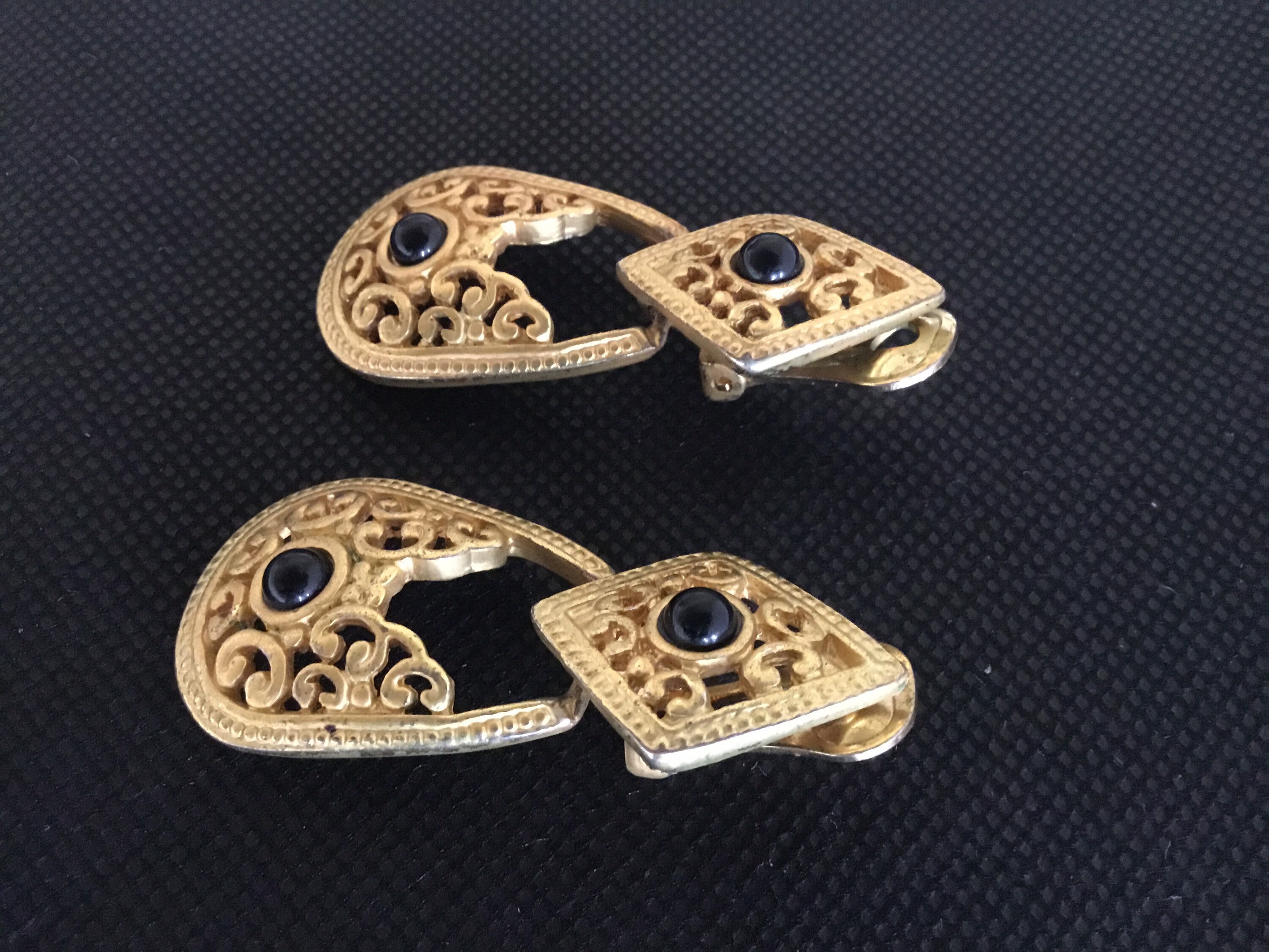 Dangle Earrings Gold-Plated Vanecci 1980s Italian Vintage Jewelry — photo 3 of 7