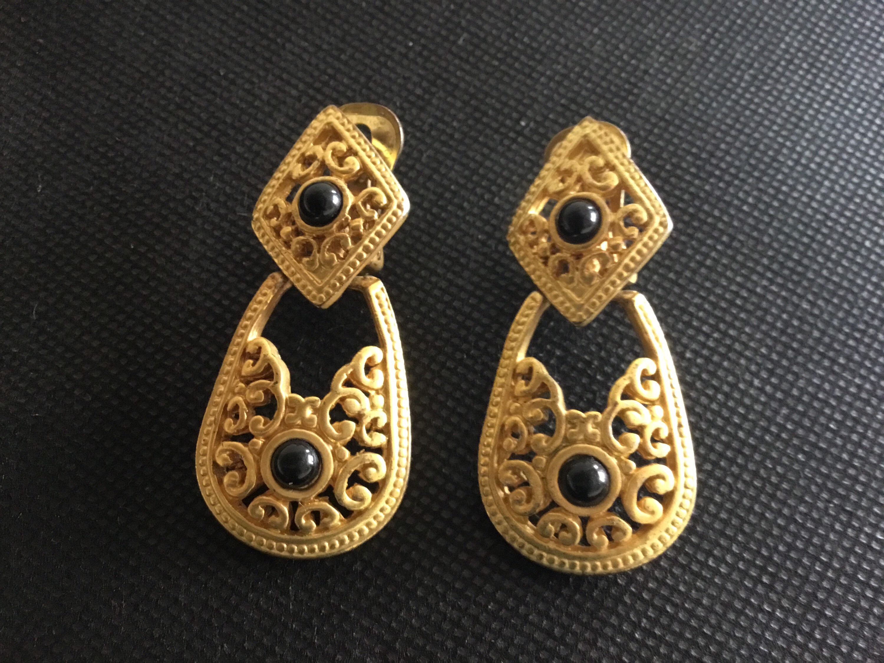Dangle Earrings Gold-Plated Vanecci 1980s Italian Vintage Jewelry — photo 4 of 7