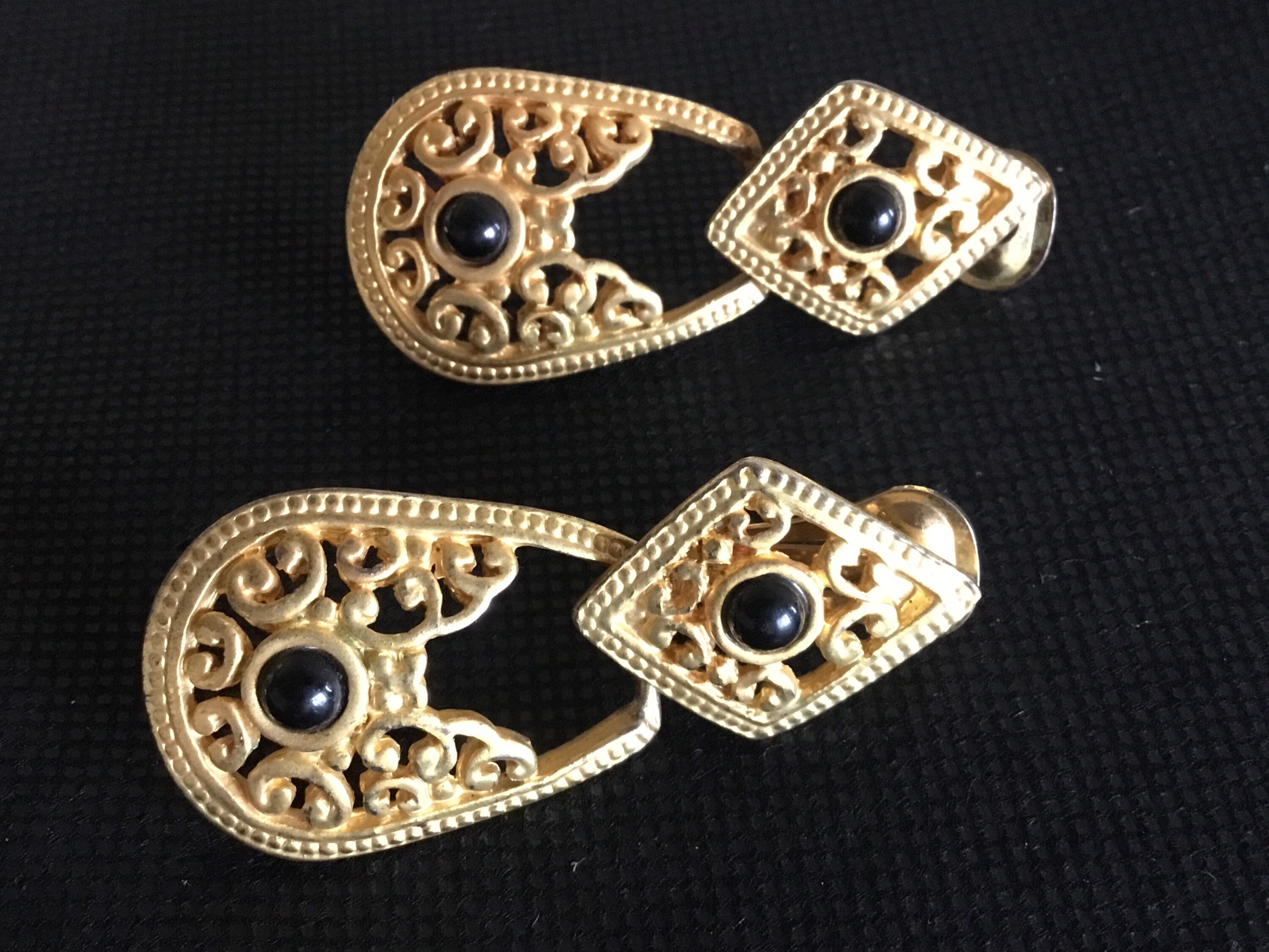 Dangle Earrings Gold-Plated Vanecci 1980s Italian Vintage Jewelry — photo 5 of 7
