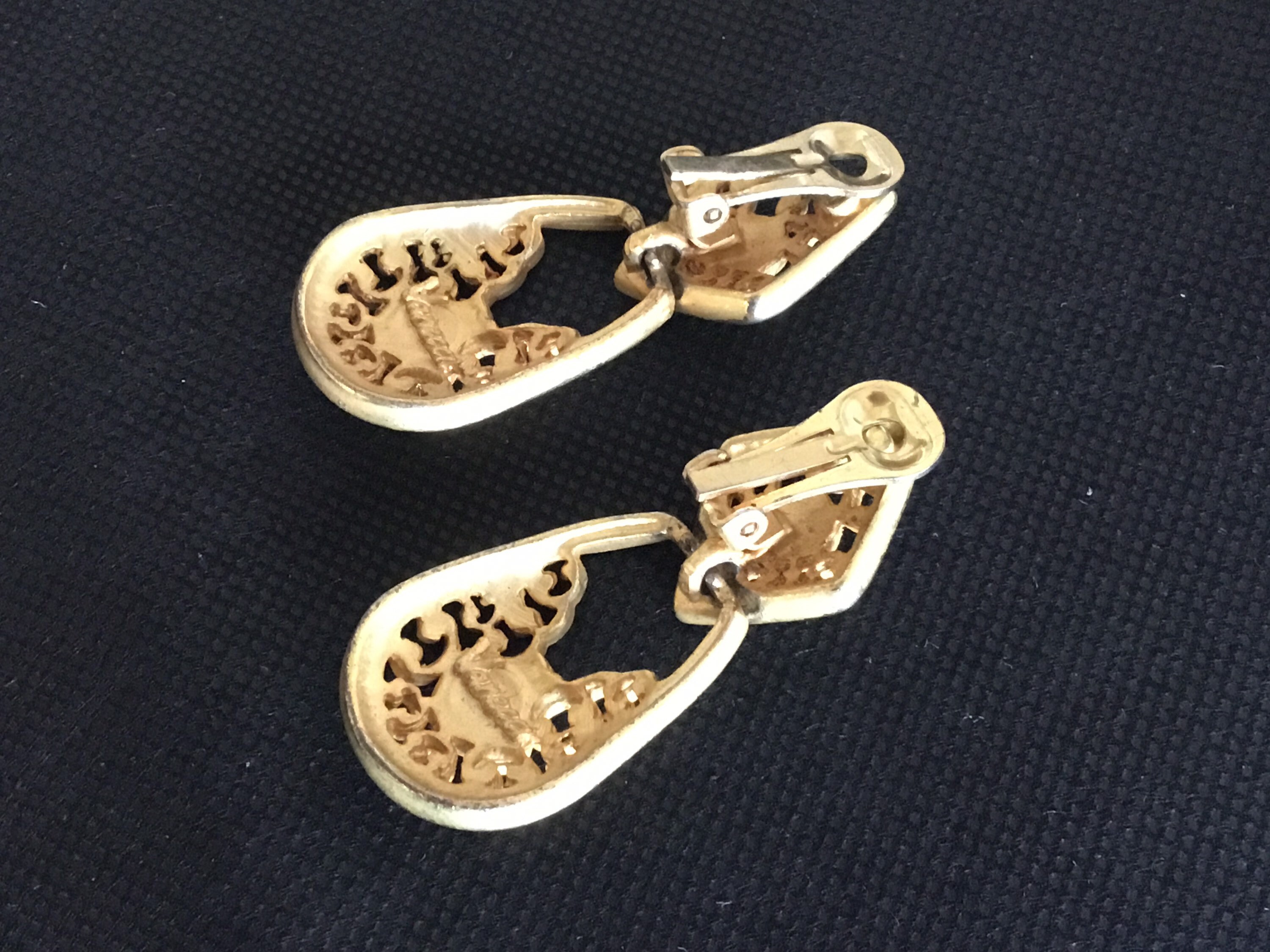 Dangle Earrings Gold-Plated Vanecci 1980s Italian Vintage Jewelry — photo 6 of 7