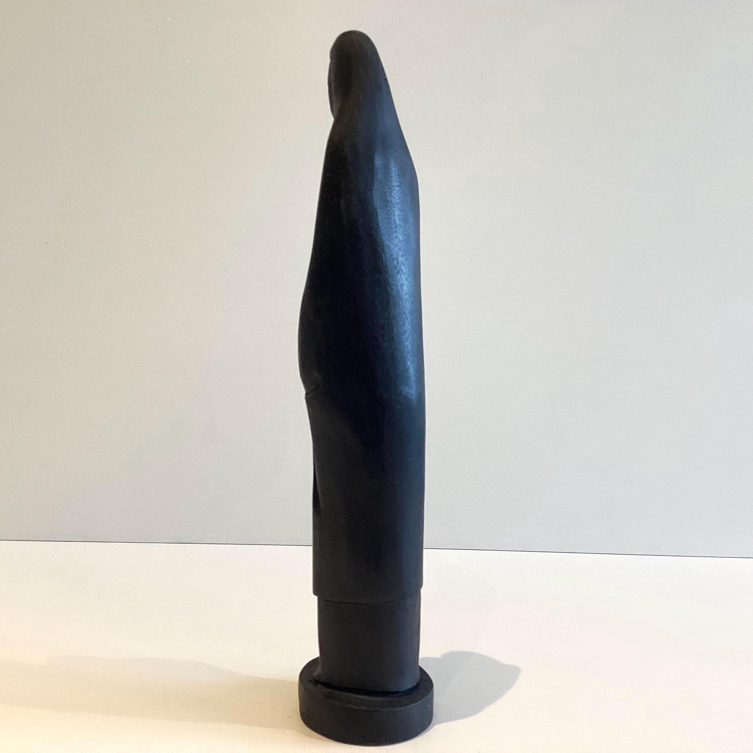 Vintage African Sculpture | 1950s Tribal Madonna, Hand-Carved Ebony Wood Religious Art — photo 6 of 8
