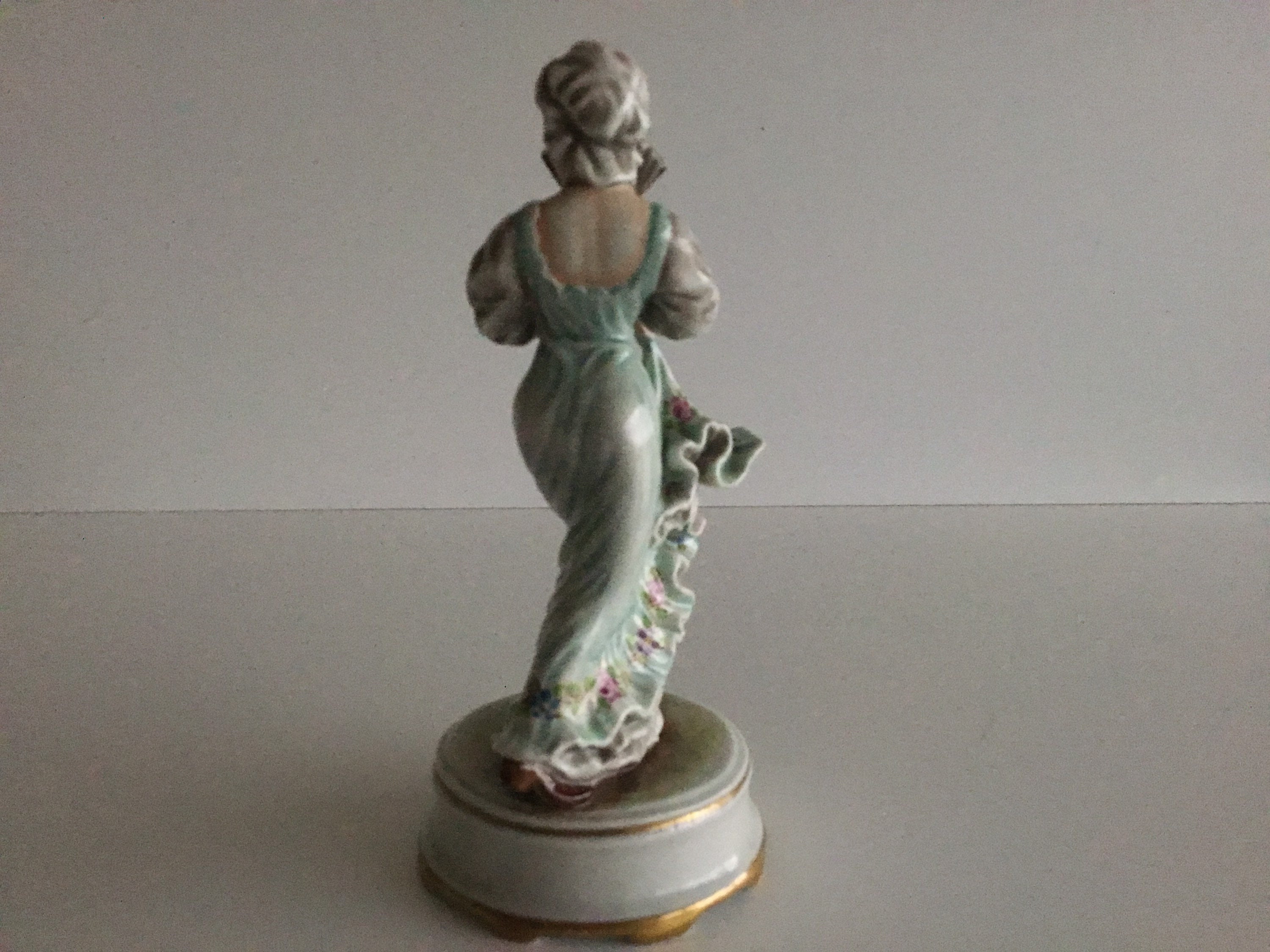 Vintage Porcelain Mask | 1950s Italian Columbine Venetian Mask, Crowned Gallery Mark — photo 4 of 7