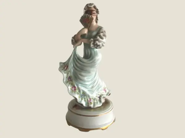 Vintage Porcelain Mask | 1950s Italian Columbine Venetian Mask, Crowned Gallery Mark