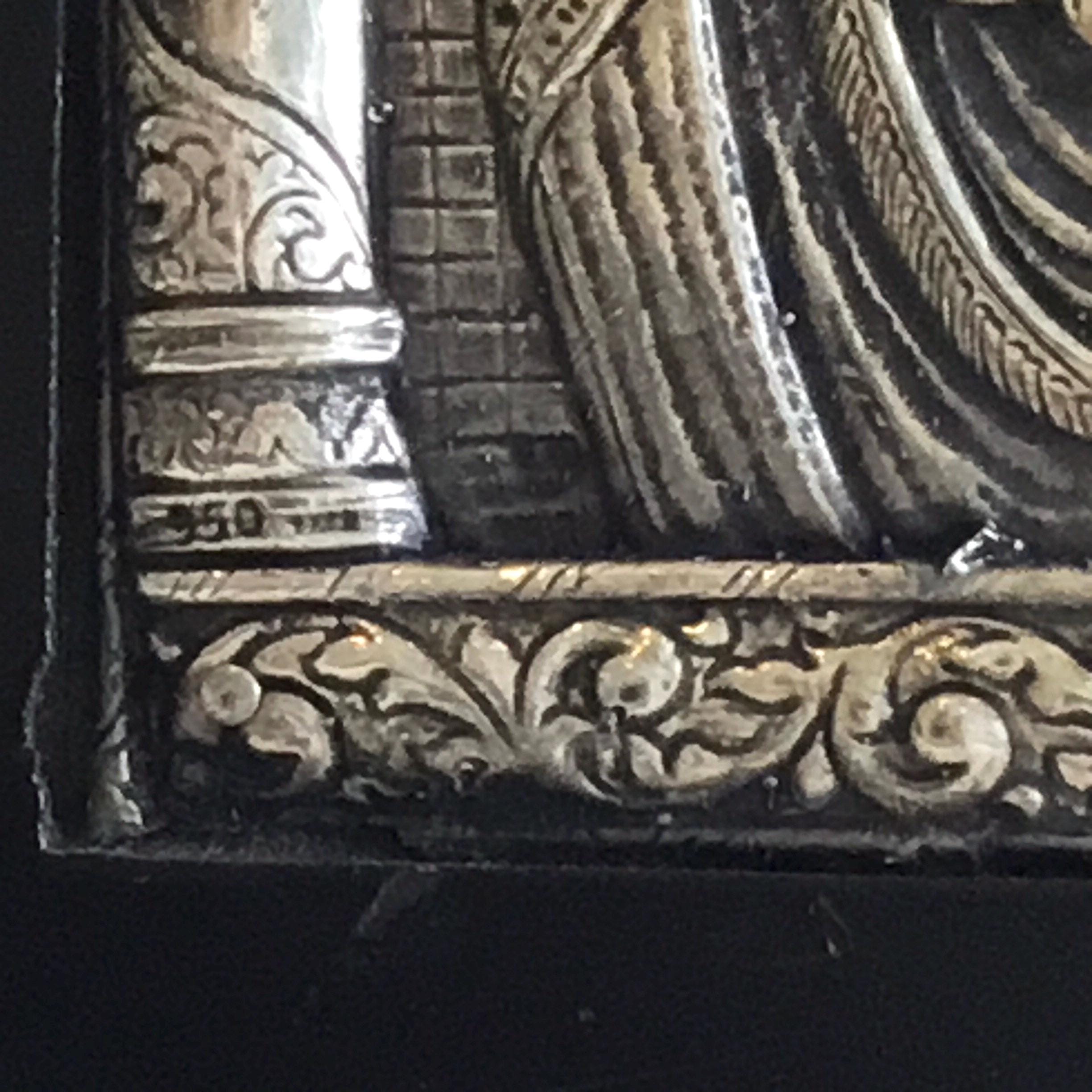 Religious Icon | 950 Silver Madonna & Child, 1960s Greek Byzantine Art — photo 7 of 9