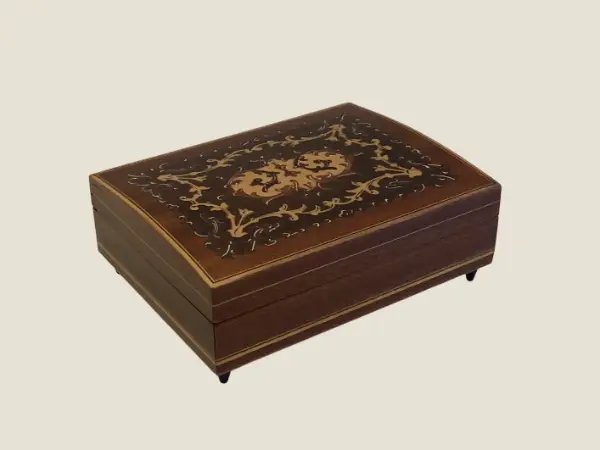Vintage Music Box | 1960s Inlaid Wood Jewelry Holder Sorrento Italy