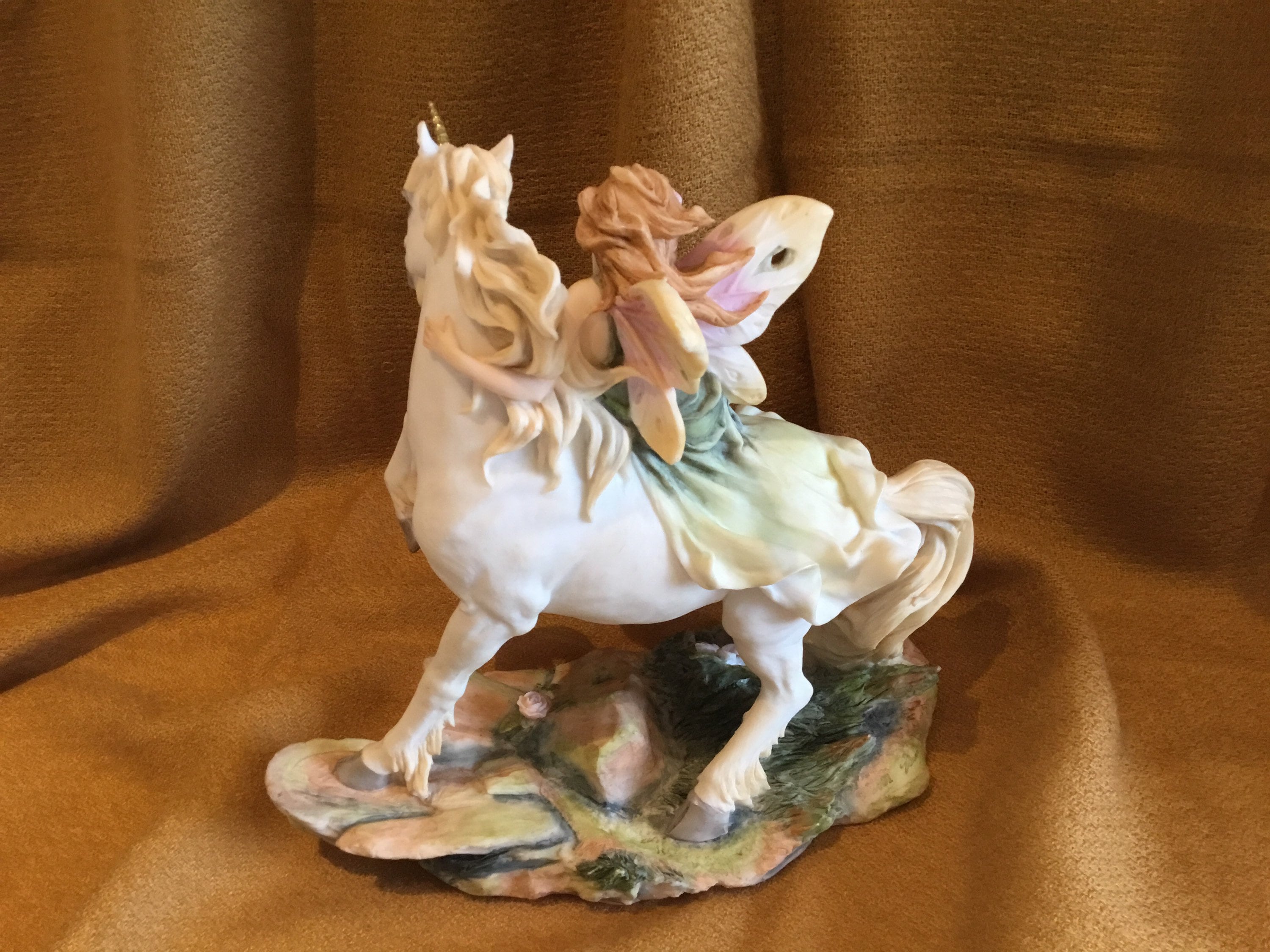 Fantasy Figurine Fairy on White Unicorn Veronese Polystone Sculpture — photo 7 of 11