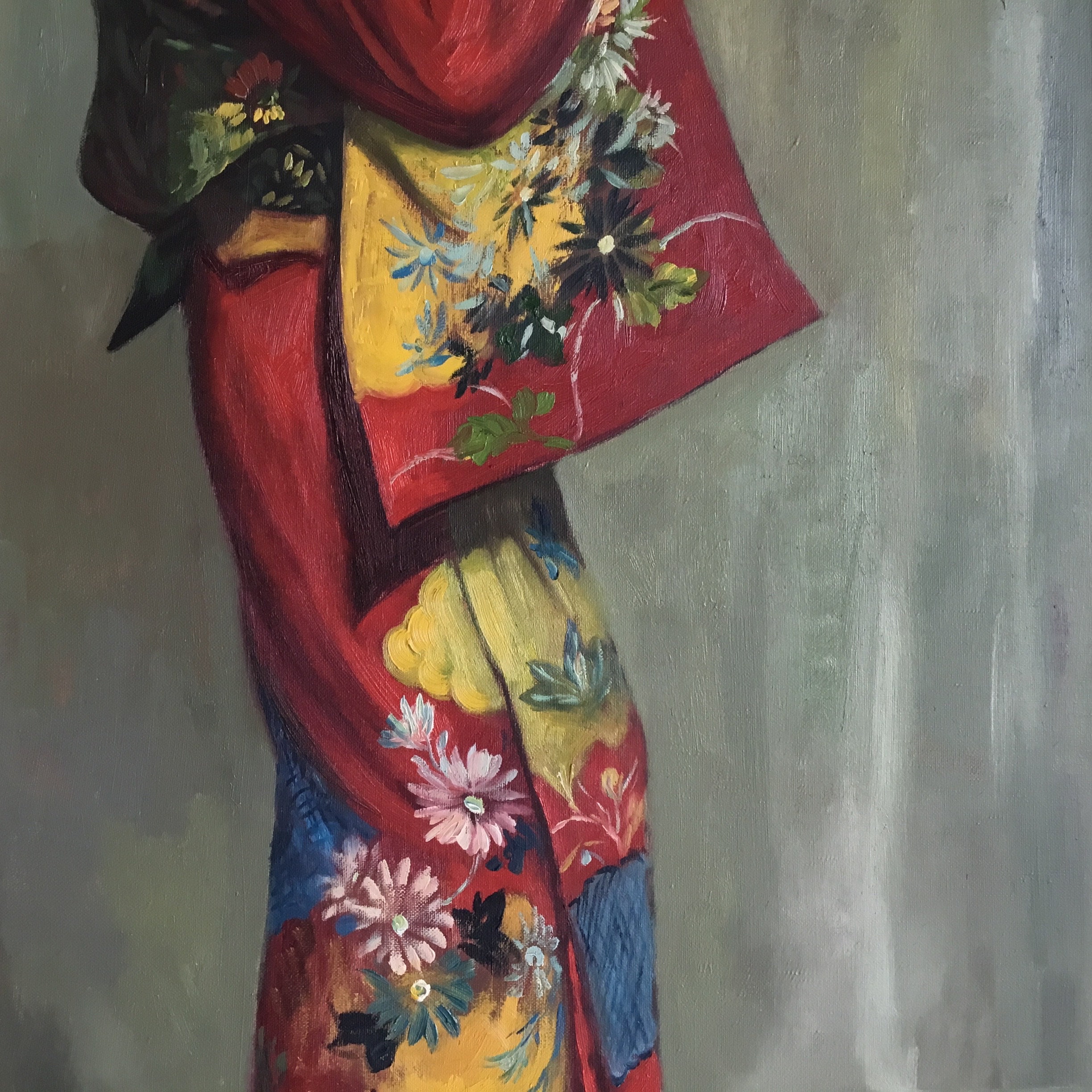 Antique Painting | 1930s Japanese Portrait of Geisha in Kimono, Signed Oil on Canvas* — photo 7 of 11