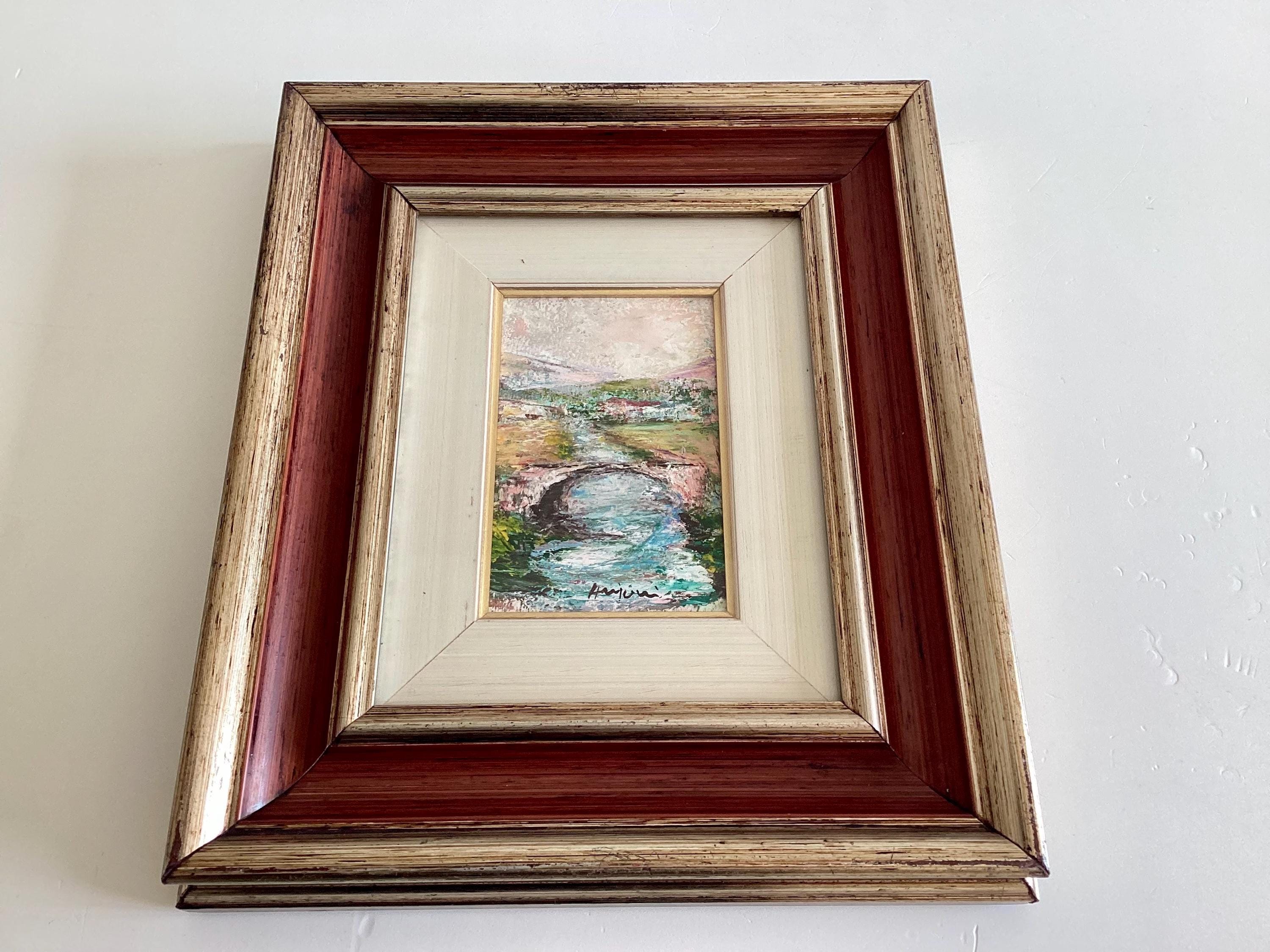 Painting Landscape Annigoni 1979 Bridge & River Tempera Italian Signed Framed Original Artwork — photo 6 of 11