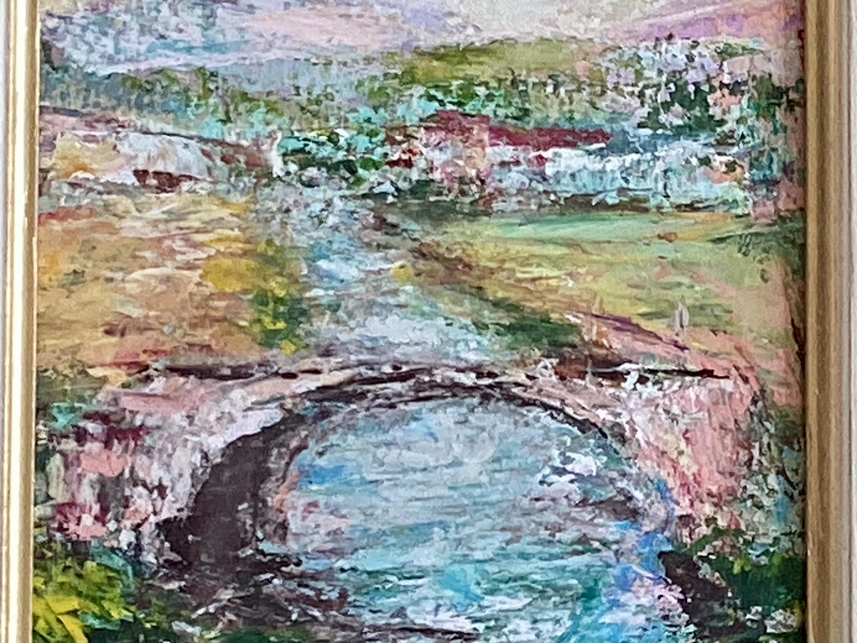 Painting Landscape Annigoni 1979 Bridge & River Tempera Italian Signed Framed Original Artwork — photo 10 of 11