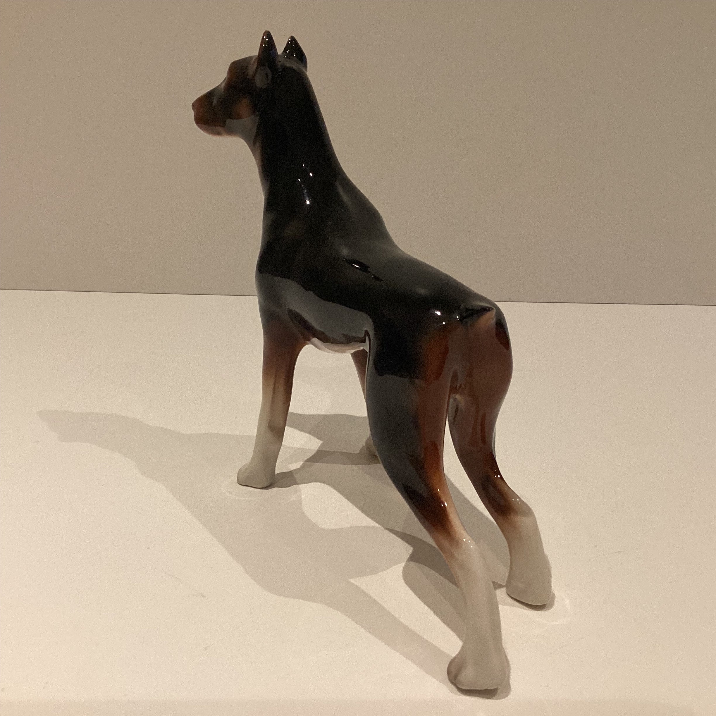 Vintage Porcelain Figurine | 1930s Czechoslovakia Dobermann Dog, Hand Painted Collectible — photo 9 of 10