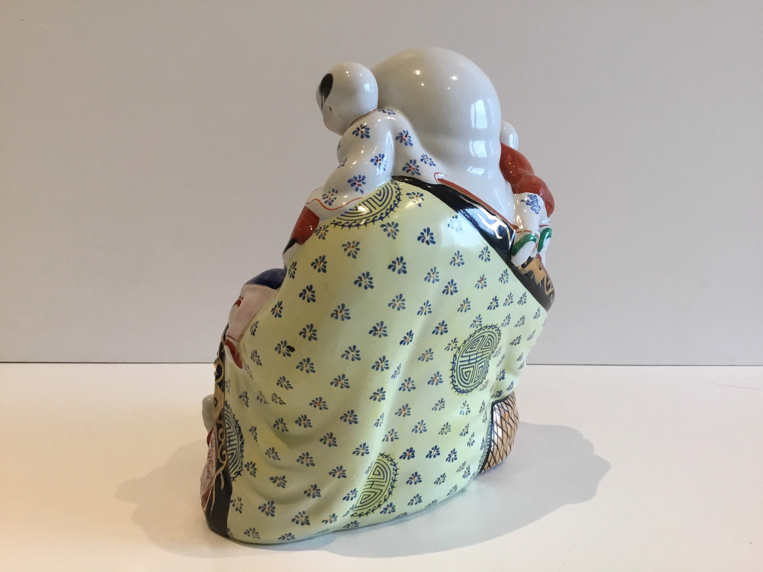 Porcelain Buddha – Large Hand-Painted Figurine With Children, 1950s China — photo 9 of 11