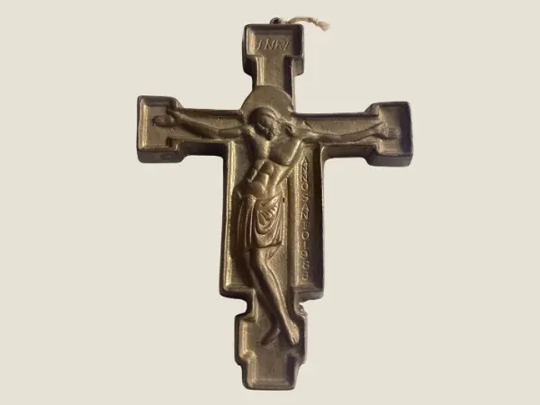 Bronze Crucifix | 1983 Jubilee of Redemption Made in Italy