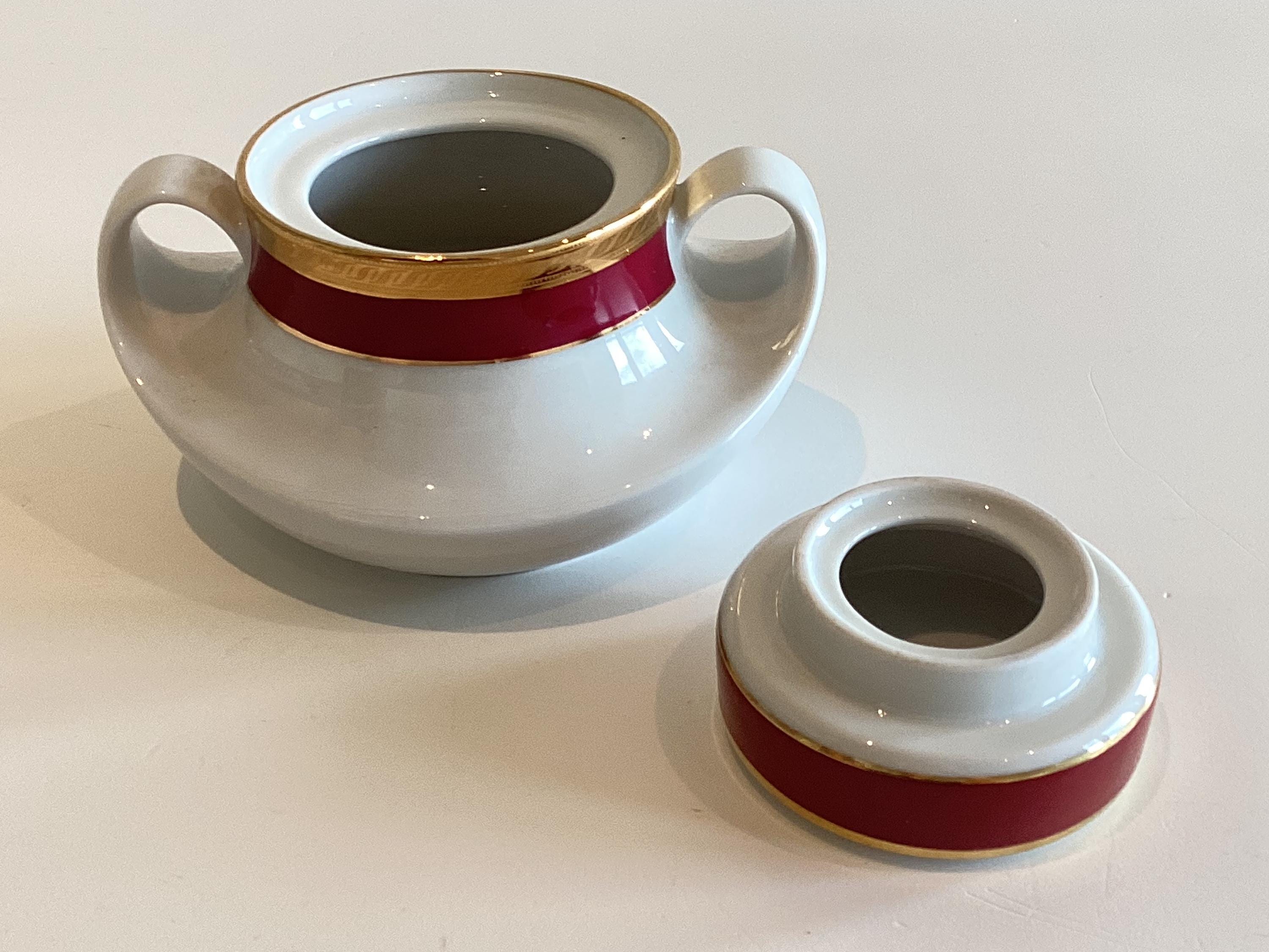 Vintage Coffee Set | Seltmann Weiden 15 Pcs 1950s Bavaria, Burgundy Gold Porcelain — photo 9 of 11