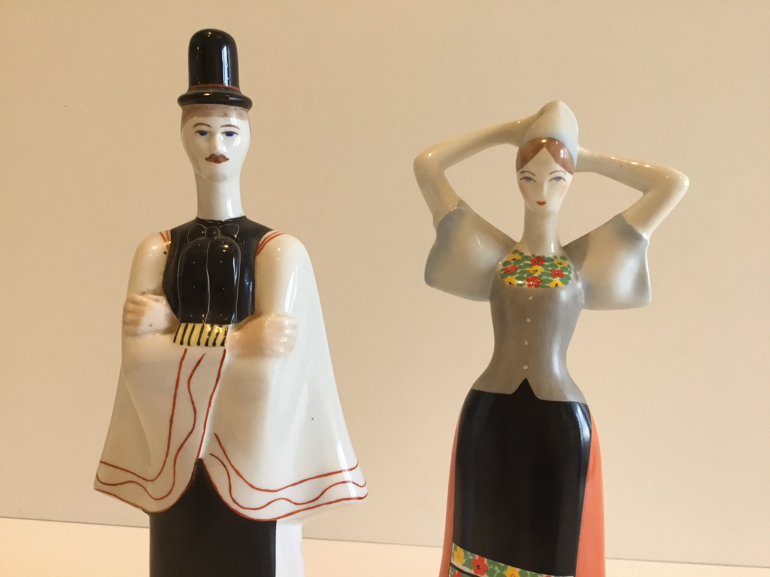 Vintage Porcelain | 1950s Aquincum Hungary Figurines, Hand-Painted Pair — photo 6 of 8