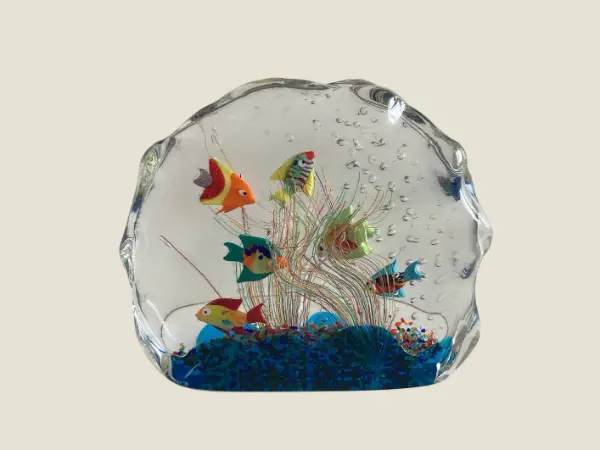Vintage Murano Glass | Ferro & Lazzarini Aquarium Sculpture, Handmade