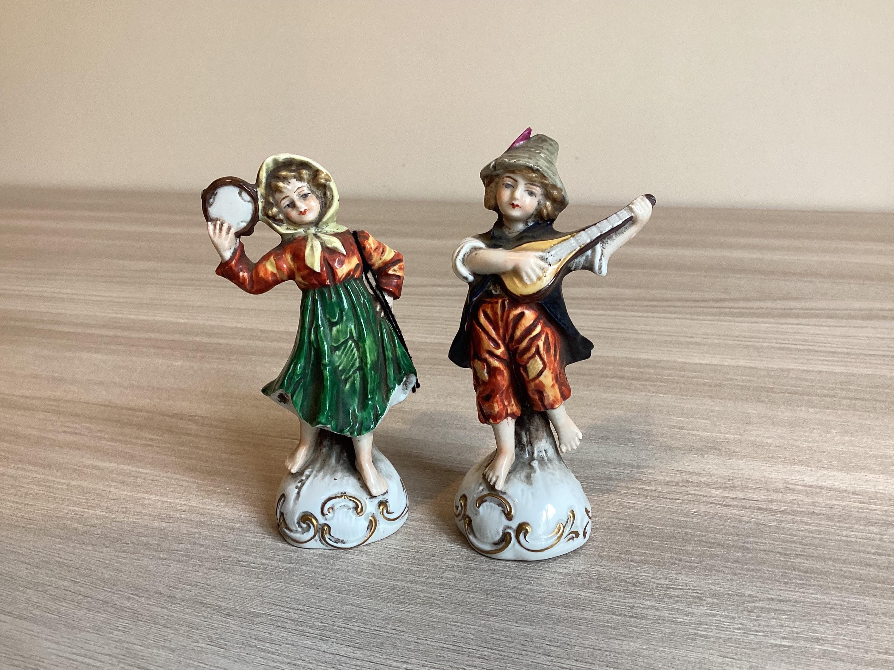 Antique German Porcelain | 1880s Potschappel Carl Thieme Pair, Hand Painted Miniatures — photo 2 of 8