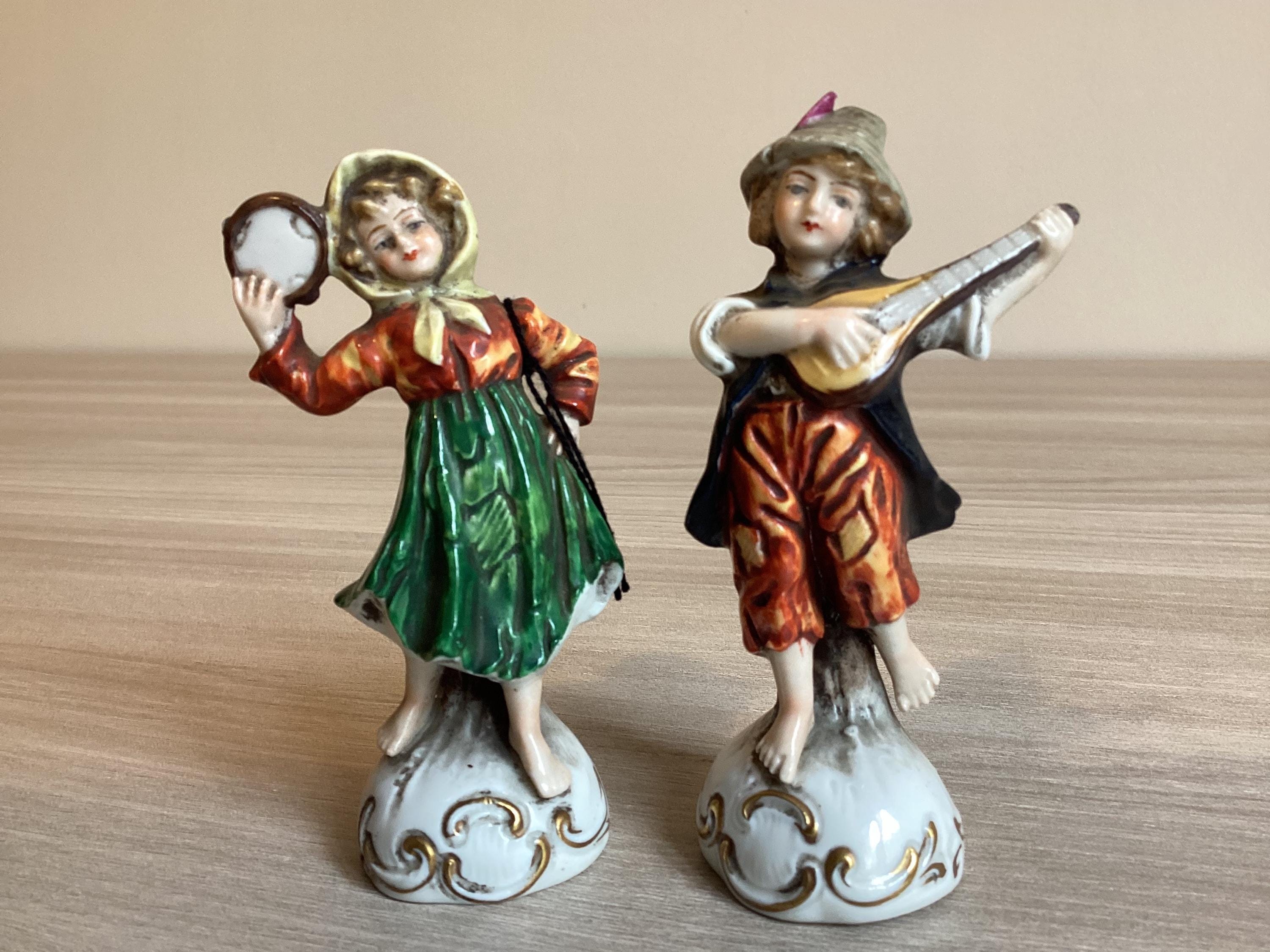 Antique German Porcelain | 1880s Potschappel Carl Thieme Pair, Hand Painted Miniatures — photo 3 of 8