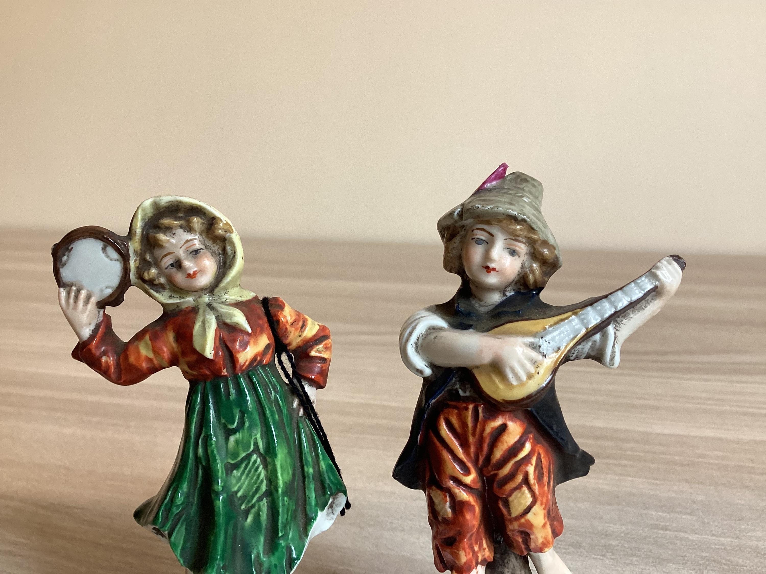 Antique German Porcelain | 1880s Potschappel Carl Thieme Pair, Hand Painted Miniatures — photo 4 of 8