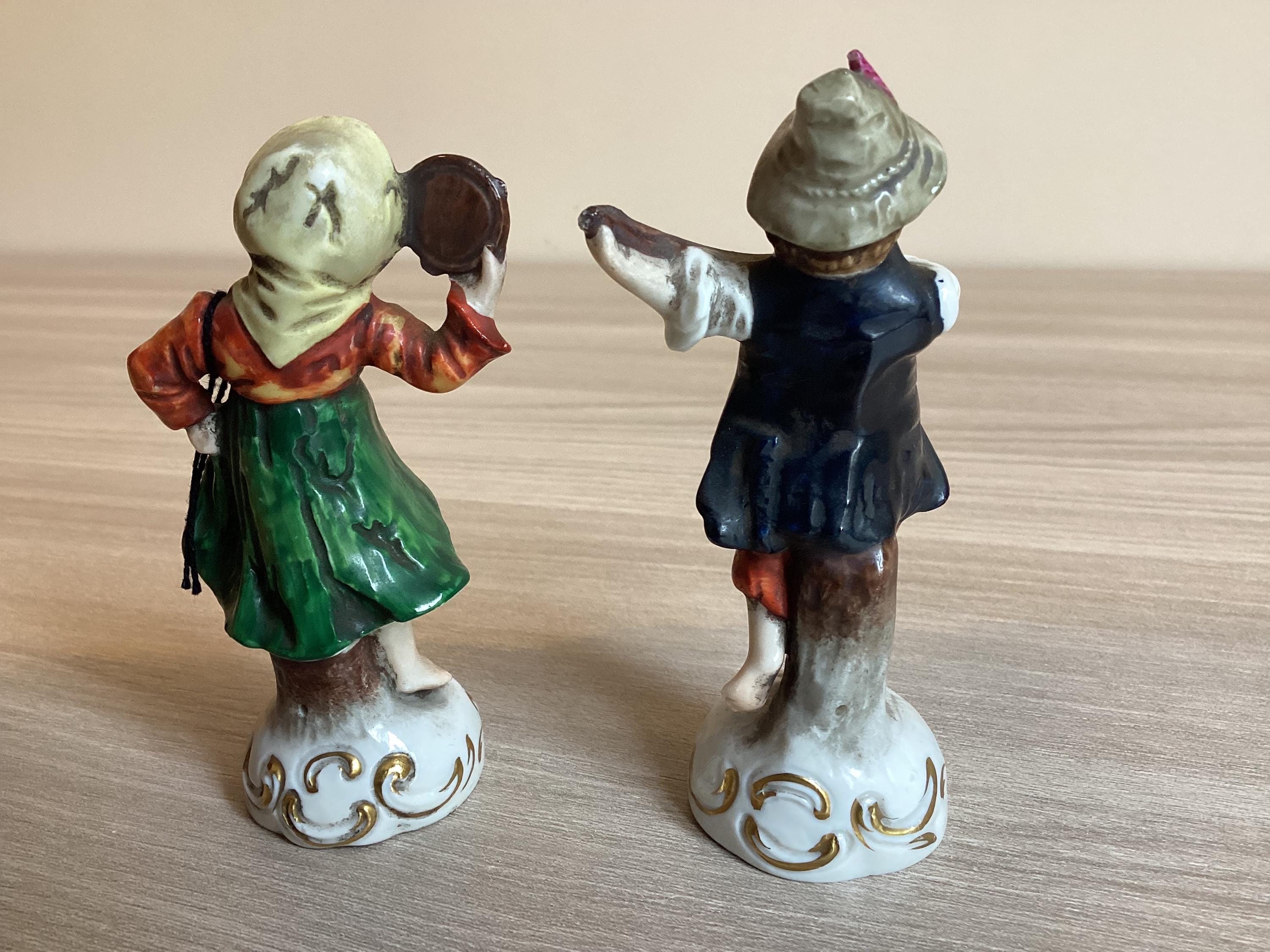 Antique German Porcelain | 1880s Potschappel Carl Thieme Pair, Hand Painted Miniatures — photo 5 of 8