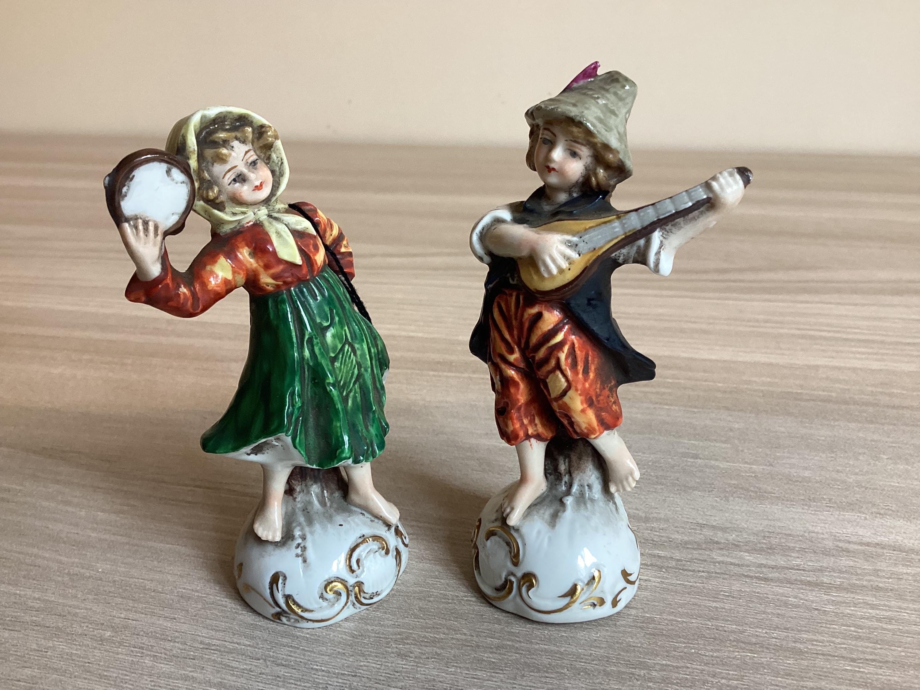Antique German Porcelain | 1880s Potschappel Carl Thieme Pair, Hand Painted Miniatures — photo 6 of 8