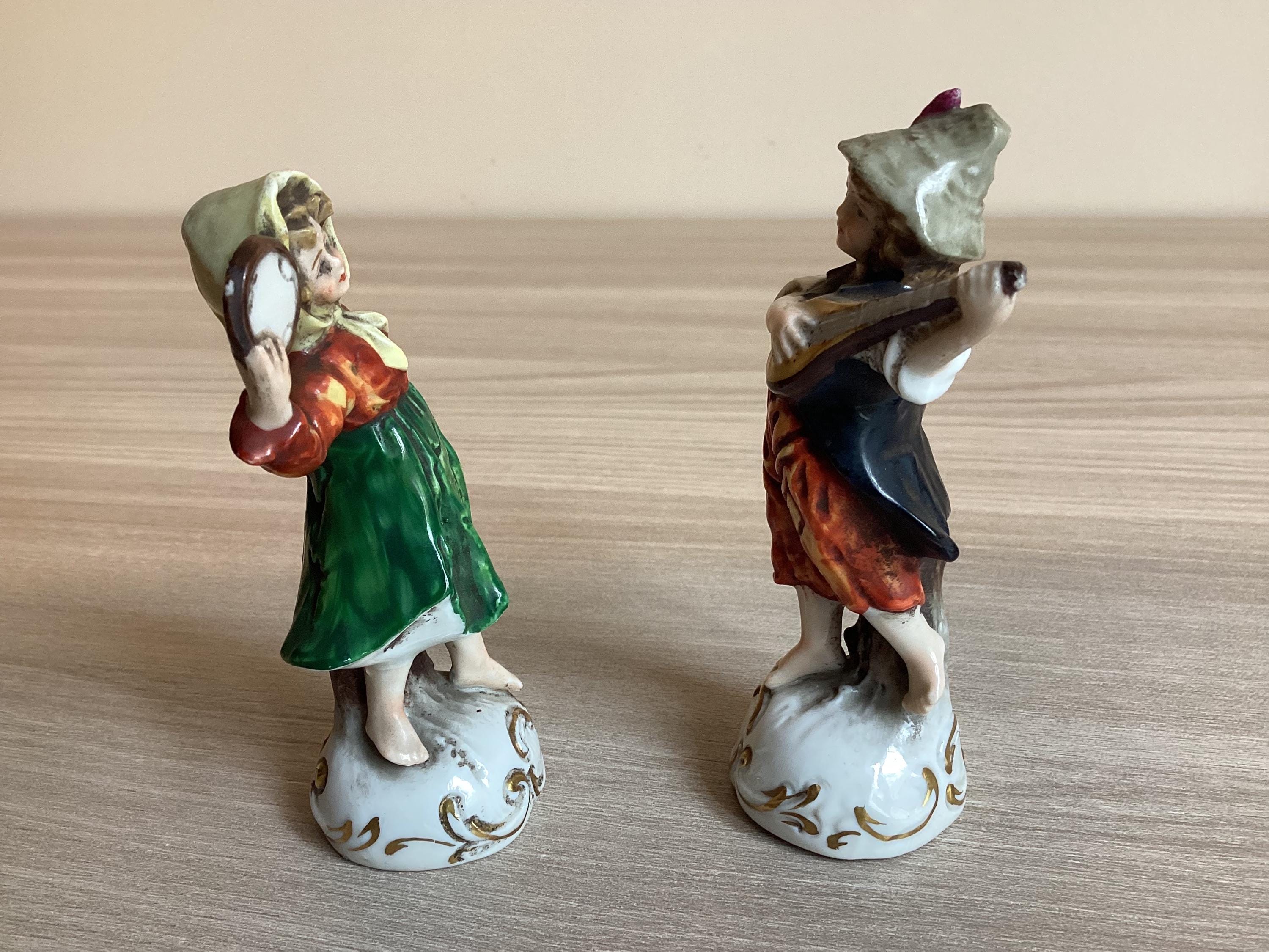 Antique German Porcelain | 1880s Potschappel Carl Thieme Pair, Hand Painted Miniatures — photo 7 of 8