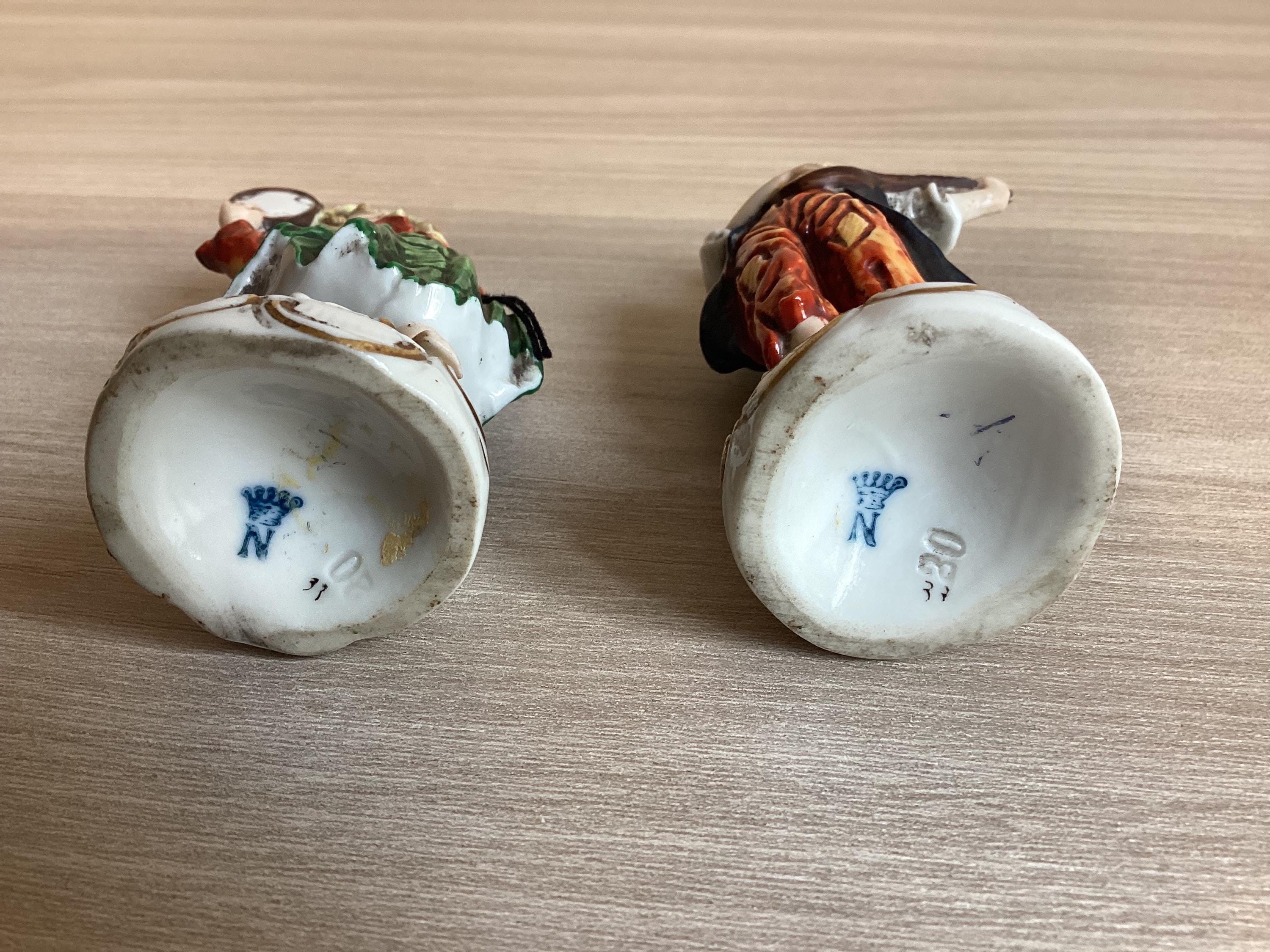 Antique German Porcelain | 1880s Potschappel Carl Thieme Pair, Hand Painted Miniatures — photo 8 of 8