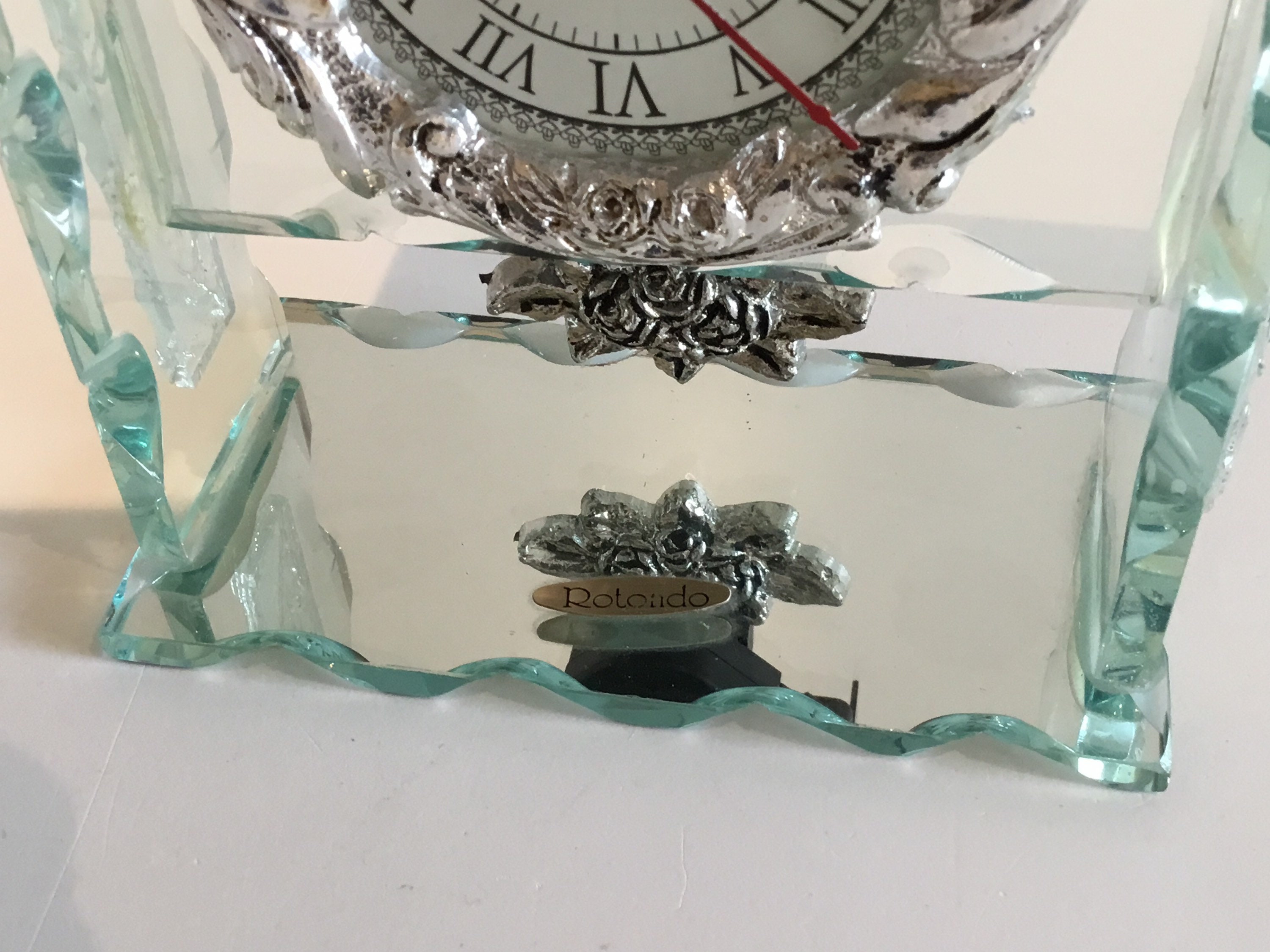 Vintage Clock | 1970s Italian Rotondo Pendulum, Glass & Wood Quartz Movement — photo 8 of 8