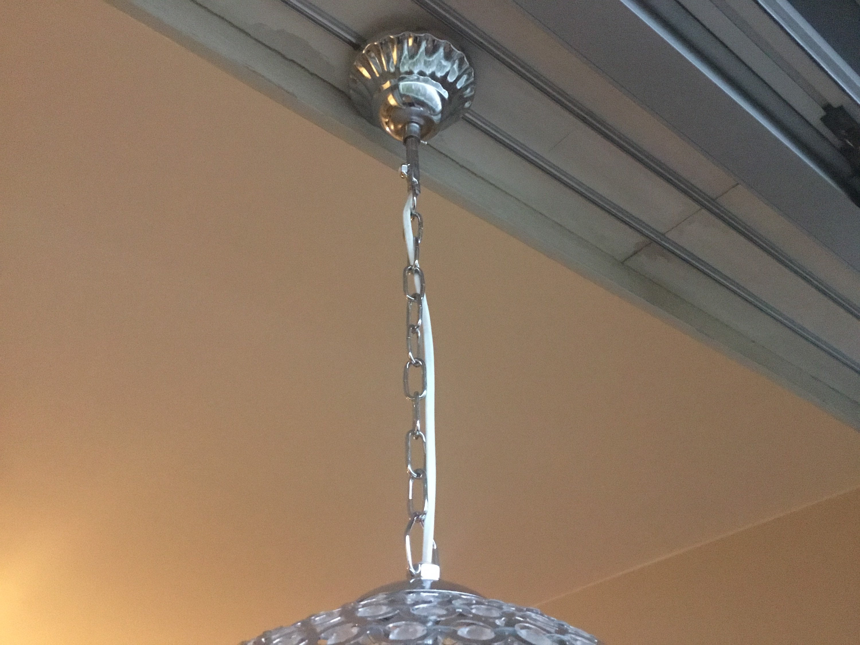 Vintage Chandelier | Maisons Du Monde French Crystal, Chrome Metal Ceiling Light 35cm — photo 11 of 11