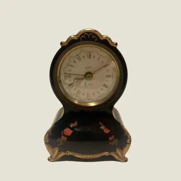 Vintage Alarm Clock | 1950s Swiss Ariel Musical, Silver Dial Roman Numerals