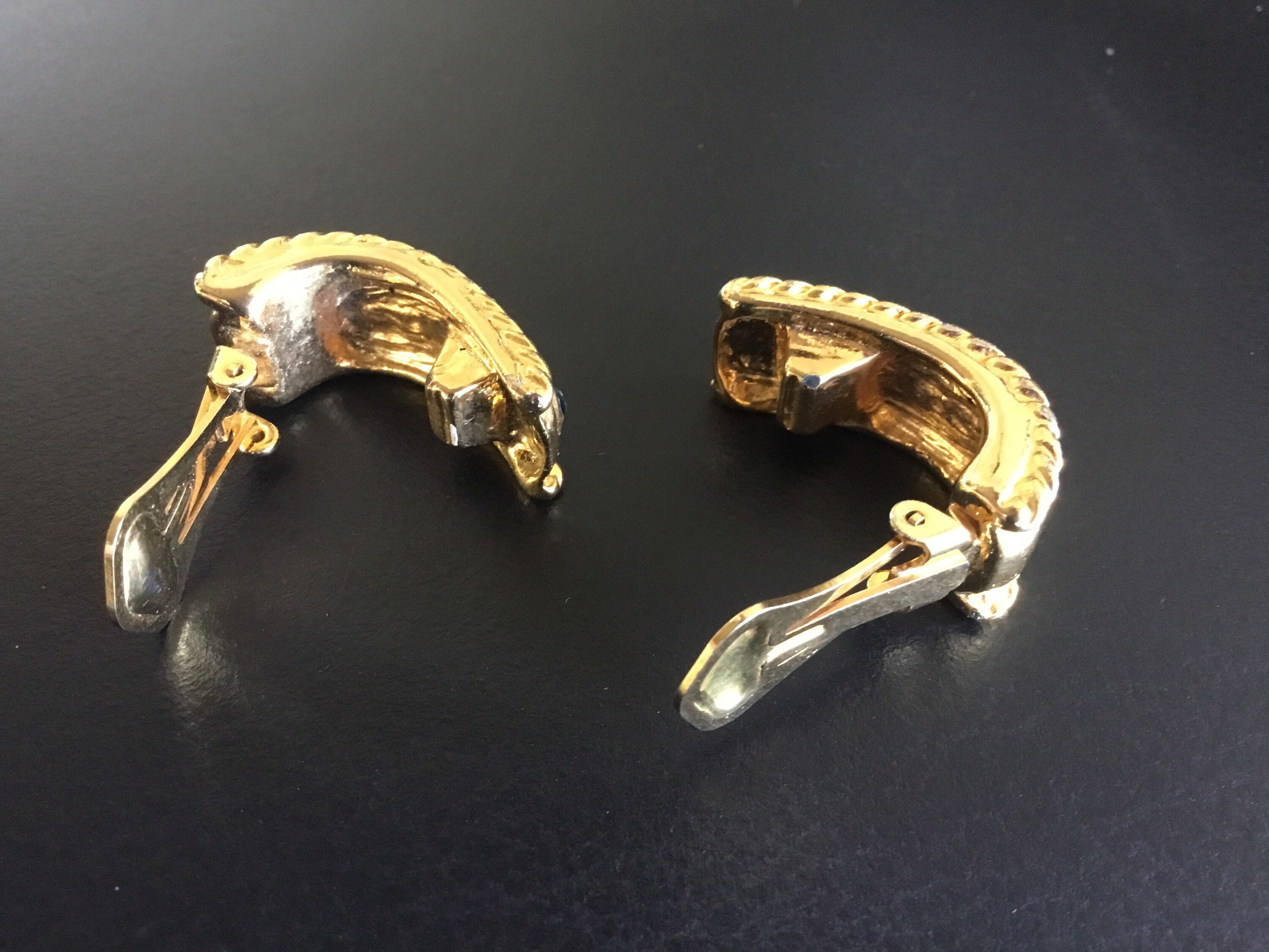 Vintage Earrings | 1980s French Quiniou Gold Plated, Pearl & Cut Stone — photo 8 of 8