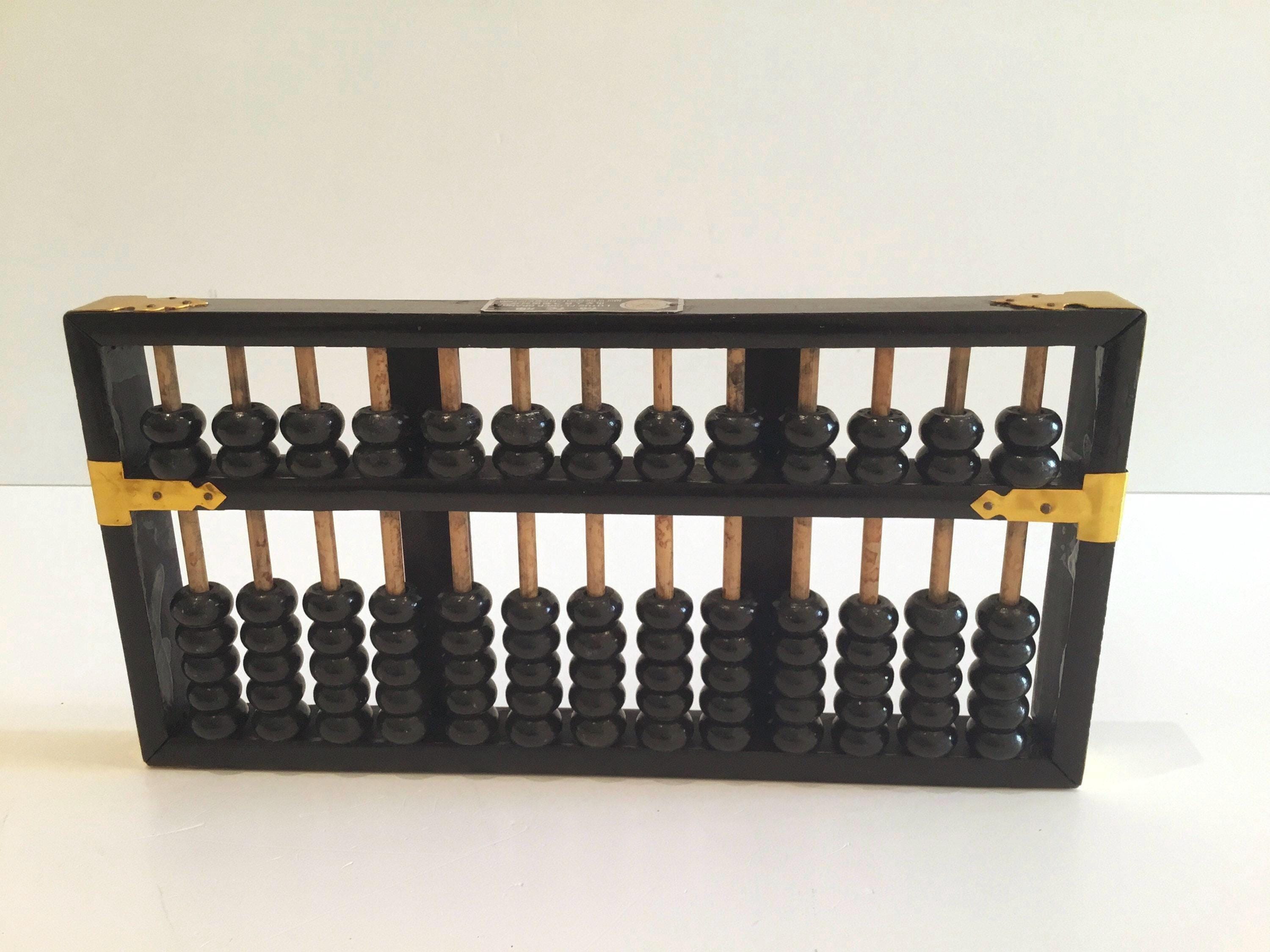 Vintage Chinese Abacus (1940s) Flying Eagle Mark, Dark Brown Wood Calculator Collectible — photo 4 of 7