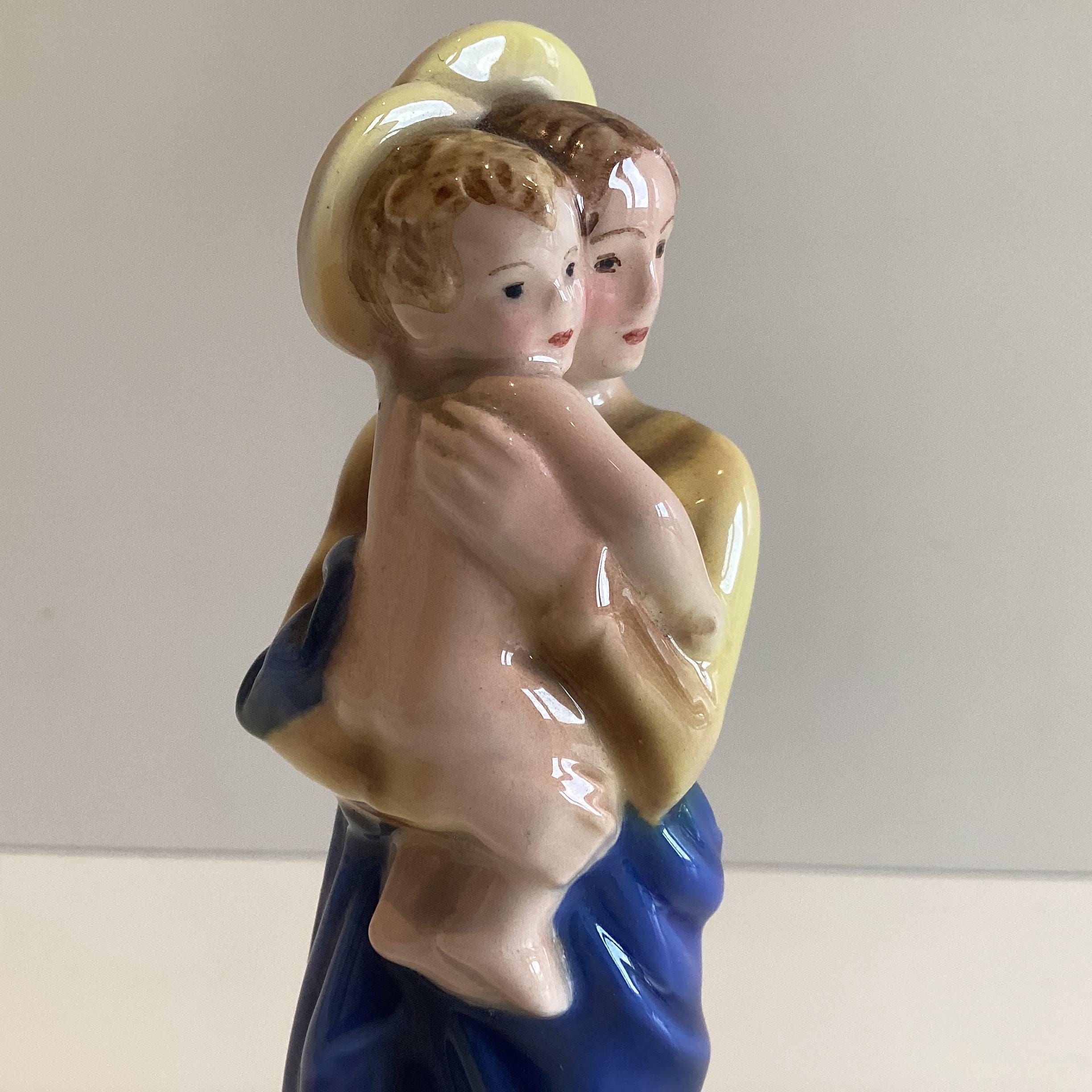 Vintage Porcelain Figurine Madonna and Child – Hand Painted Keramos Austria Religious Miniature Statue — photo 5 of 10