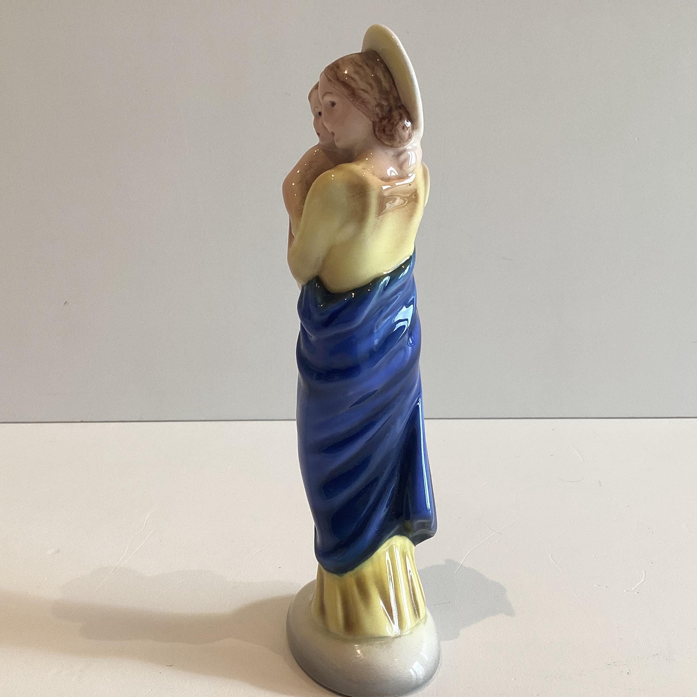 Vintage Porcelain Figurine Madonna and Child – Hand Painted Keramos Austria Religious Miniature Statue — photo 6 of 10