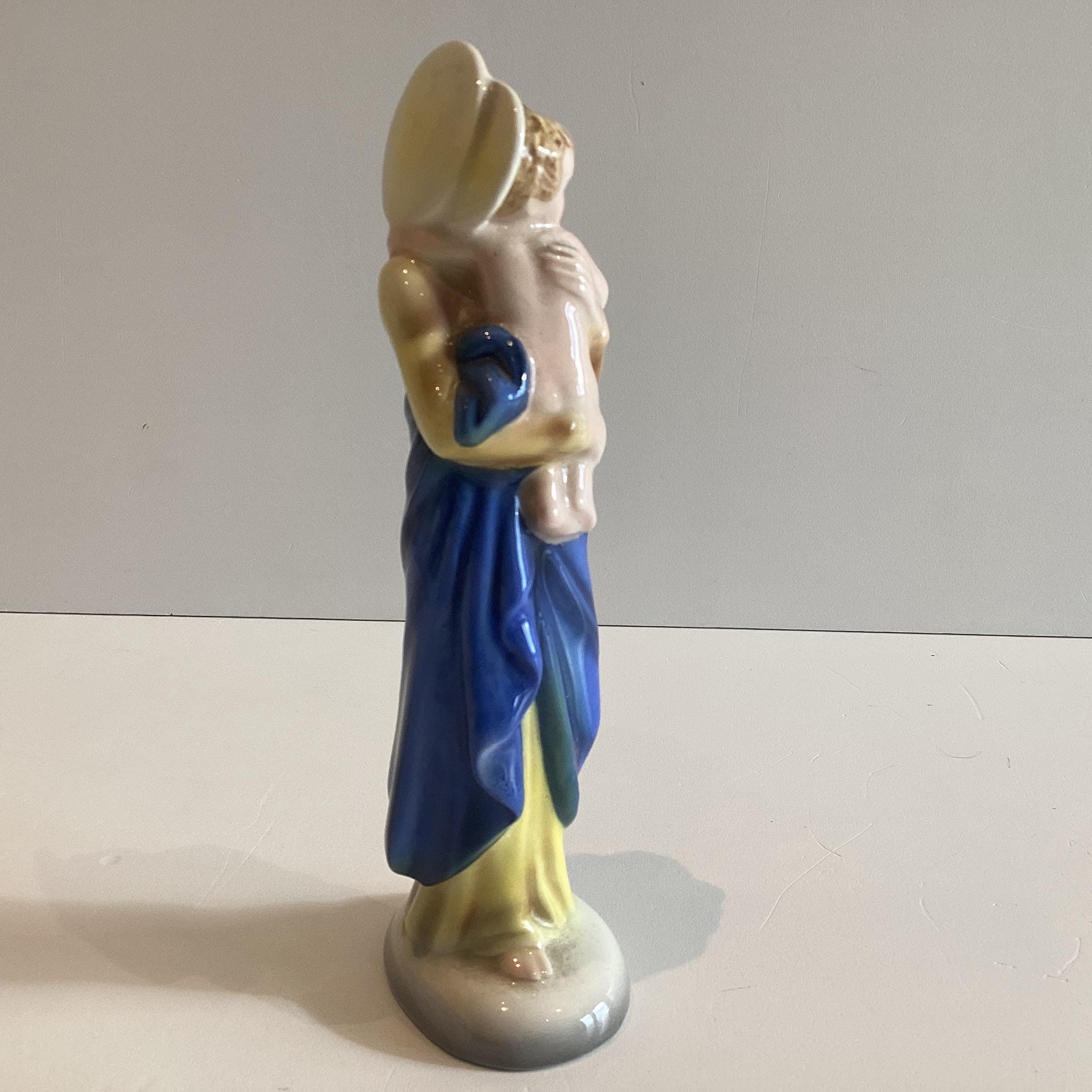 Vintage Porcelain Figurine Madonna and Child – Hand Painted Keramos Austria Religious Miniature Statue — photo 7 of 10