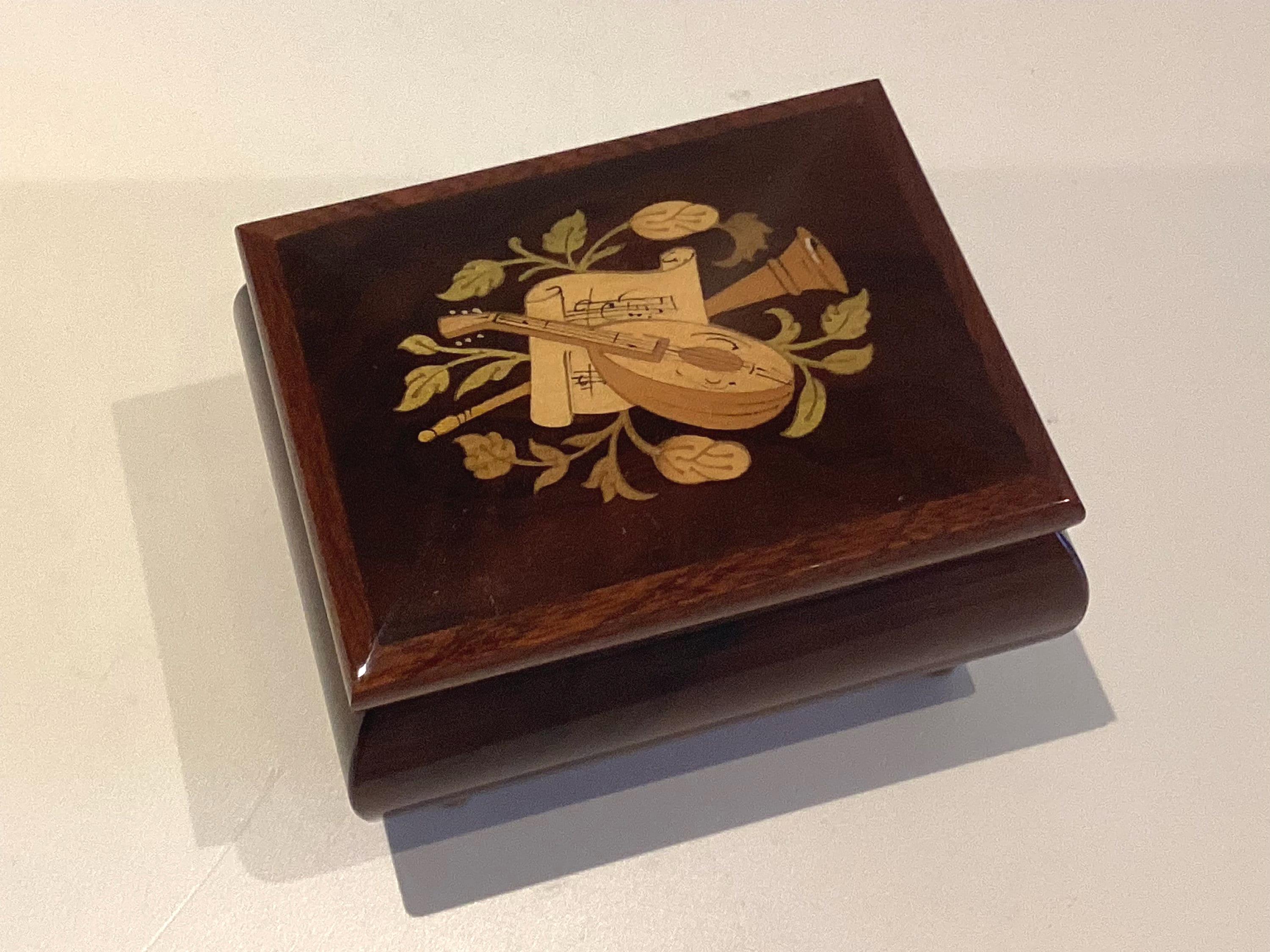 Vintage Music Box | 1970s Sorrento Italy Jewelry Box, Inlaid Wood "Isle of Capri" — photo 2 of 7