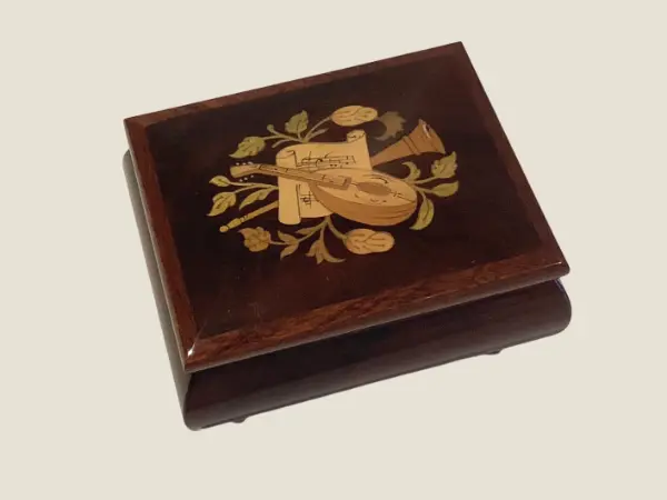 Vintage Music Box | 1970s Sorrento Italy Jewelry Box, Inlaid Wood "Isle of Capri"