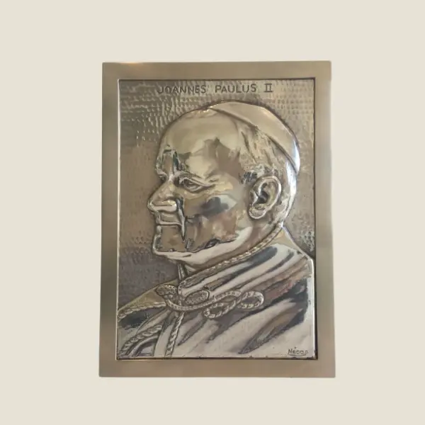 Rare Bas-Relief (Joannes Paul ll) Signed Louis A.