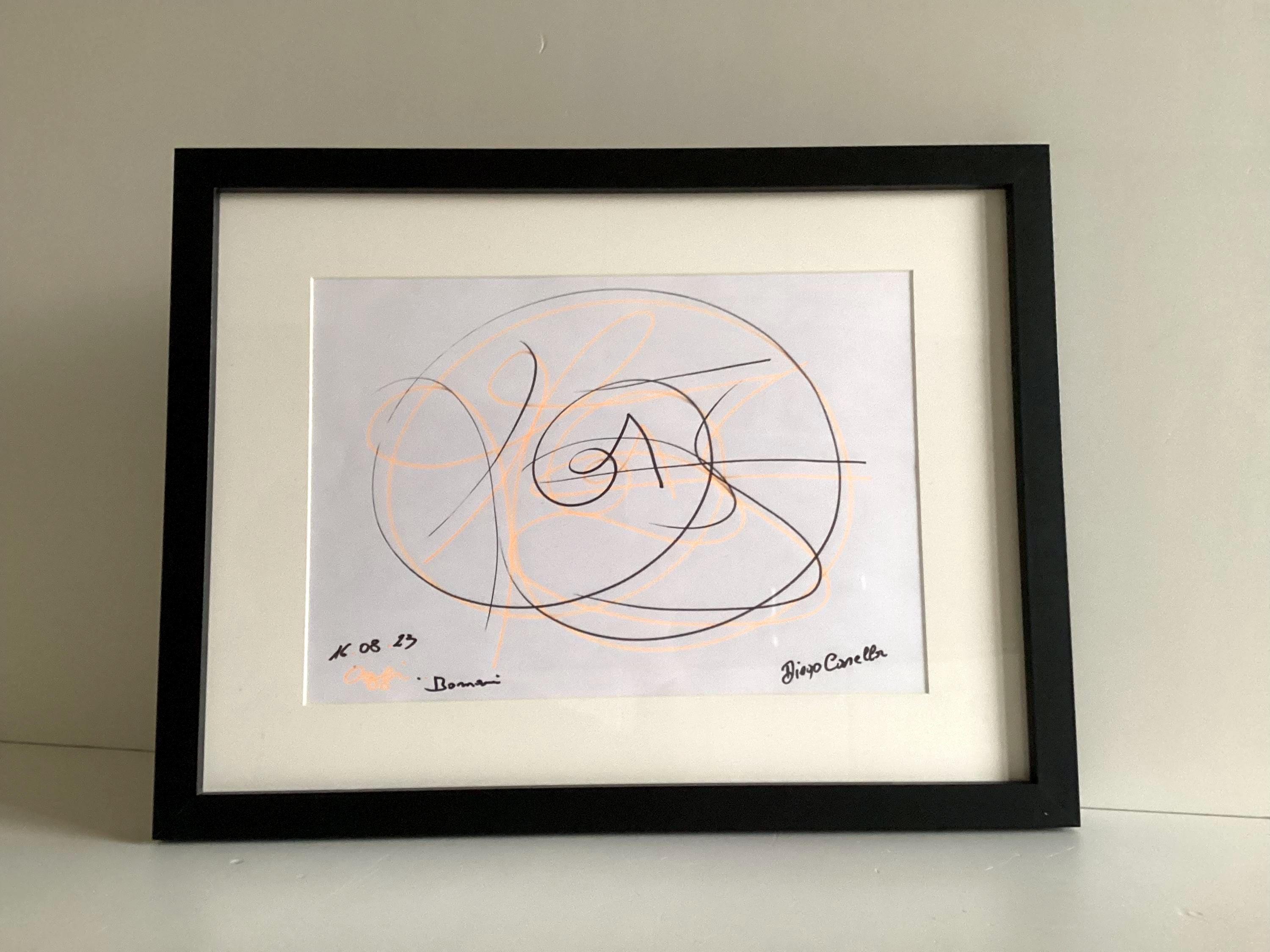 Abstract Drawing | Diego Casella-Pc-1954 Contemporary Art "Oggi..Domani" Original Ink Artwork — photo 2 of 11