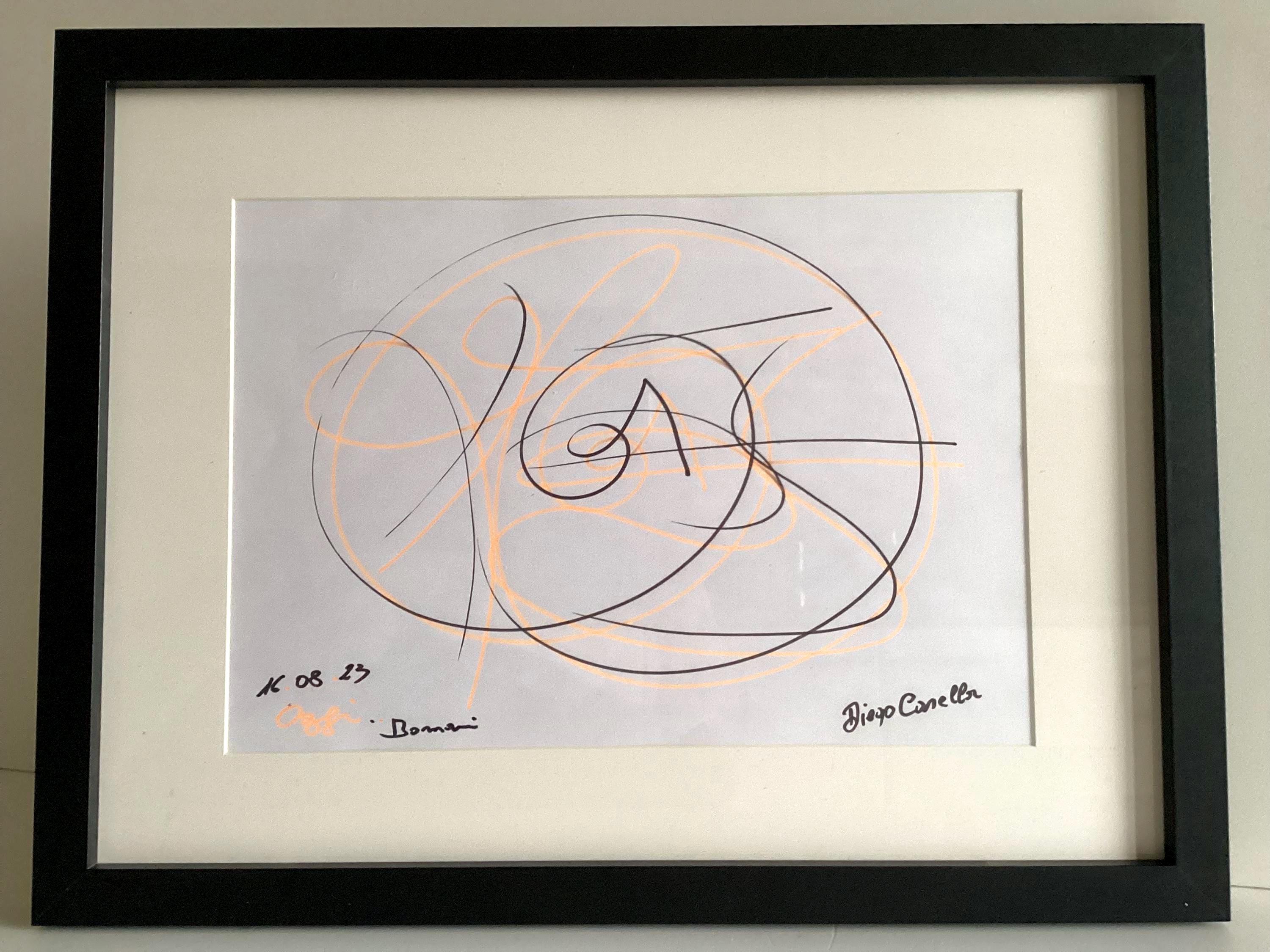 Abstract Drawing | Diego Casella-Pc-1954 Contemporary Art "Oggi..Domani" Original Ink Artwork — photo 4 of 11