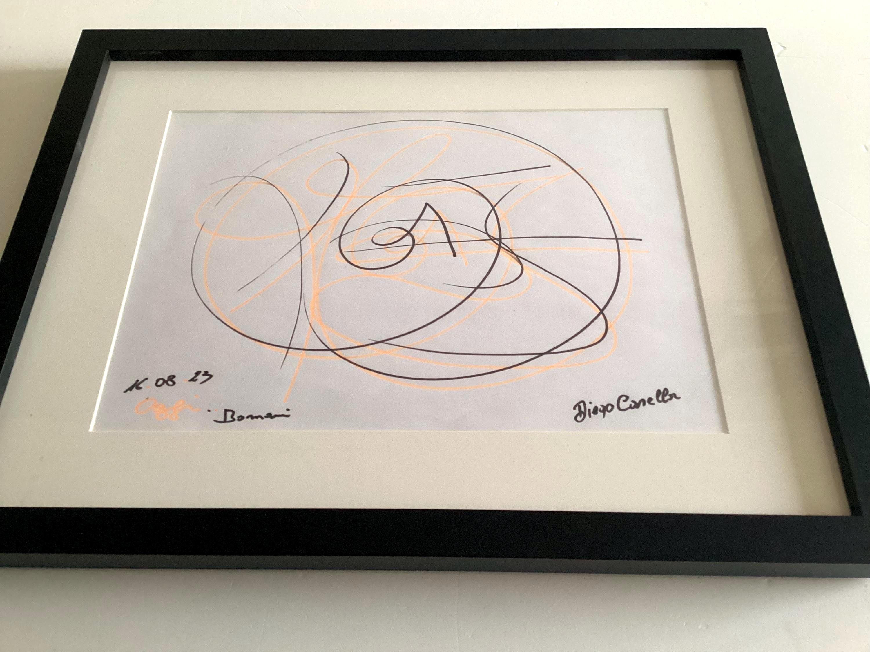 Abstract Drawing | Diego Casella-Pc-1954 Contemporary Art "Oggi..Domani" Original Ink Artwork — photo 7 of 11