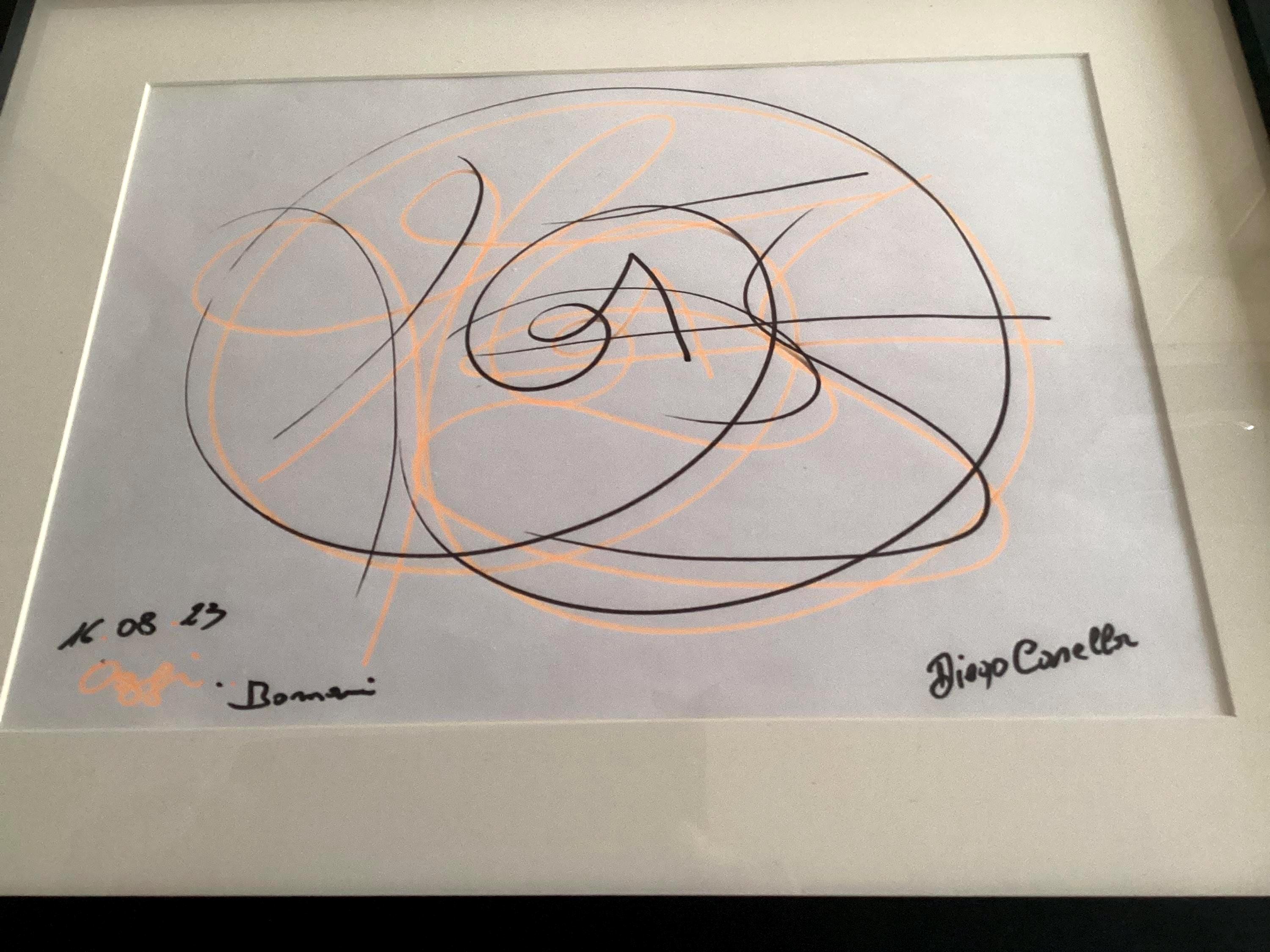 Abstract Drawing | Diego Casella-Pc-1954 Contemporary Art "Oggi..Domani" Original Ink Artwork — photo 9 of 11