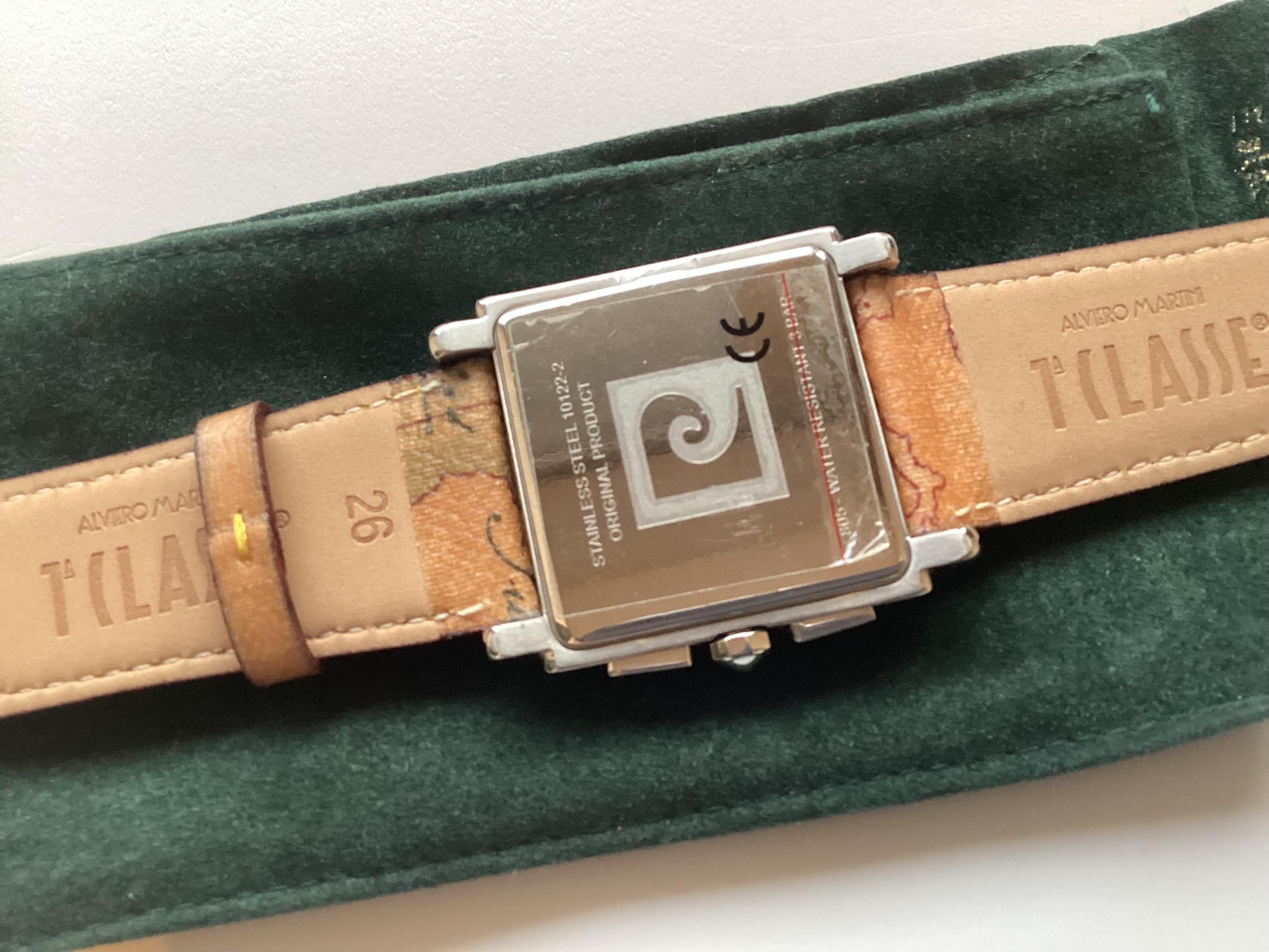 Vintage Wristwatch | Pierre Cardin NOS Y2K Trapeze, Alviero Martini Geo Strap — photo 9 of 10