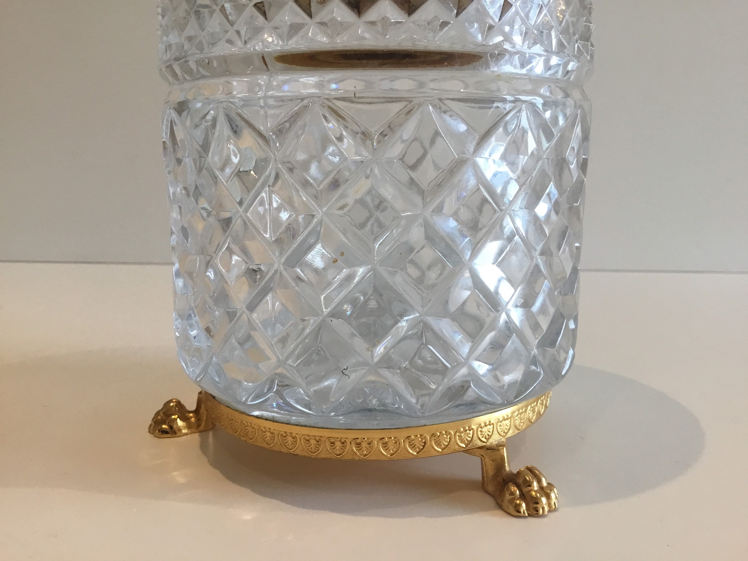Vintage Container | 1950s Italian Crystal Box with Gold Plate Metal — photo 7 of 8