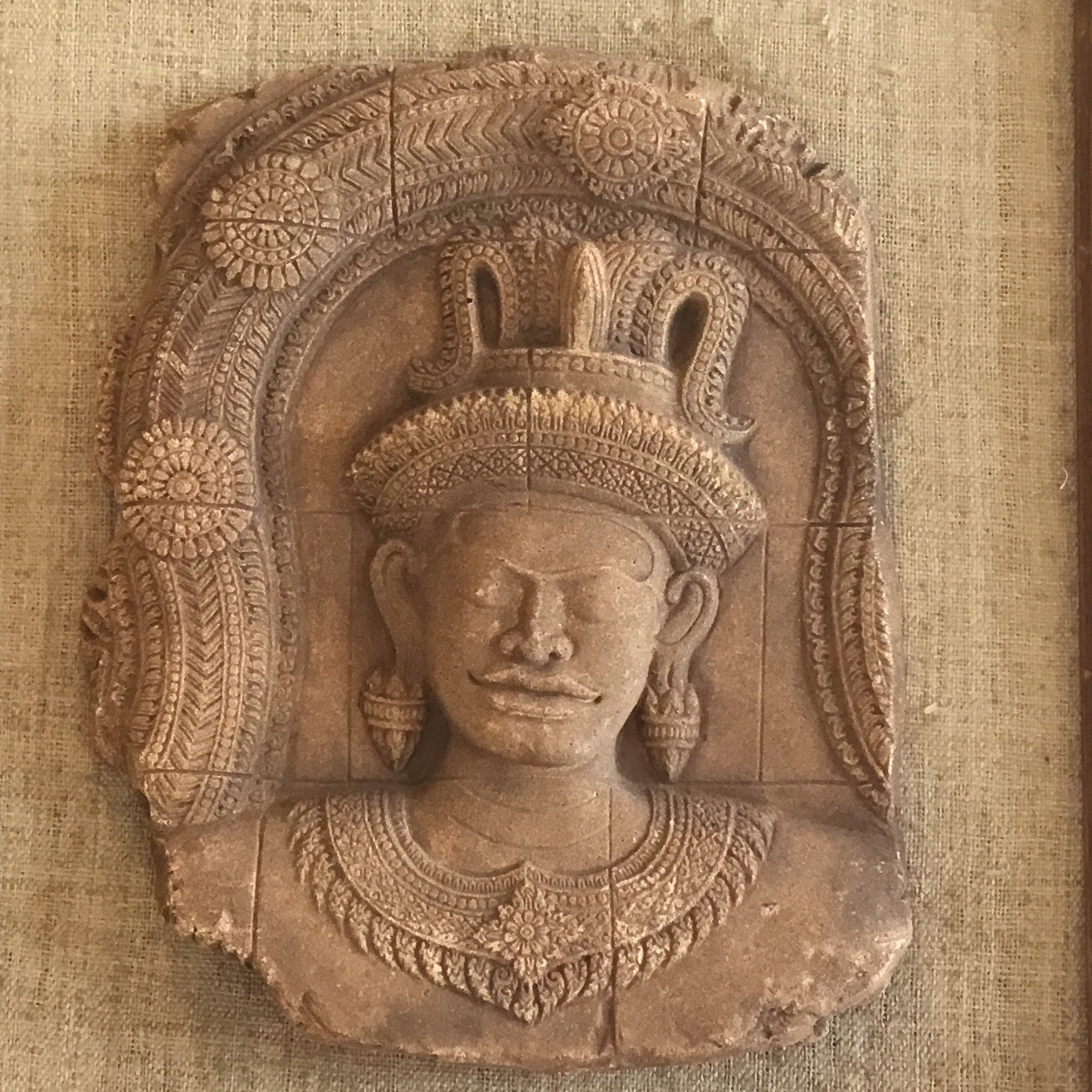 Vintage Sculpture | Borobudur Buddhist Temple, Relief Stone Art, Indonesian Wall plaque — photo 3 of 5