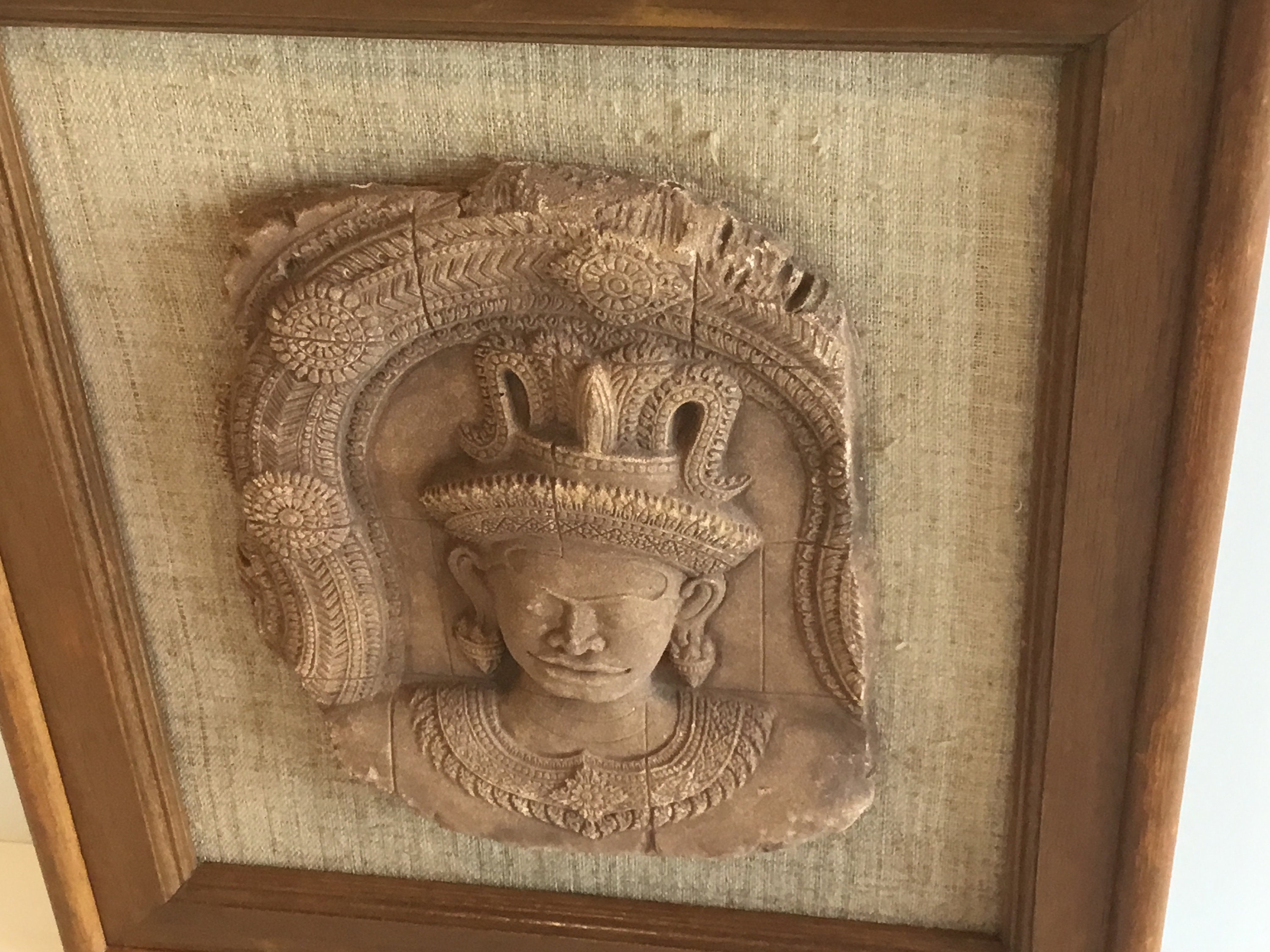 Vintage Sculpture | Borobudur Buddhist Temple, Relief Stone Art, Indonesian Wall plaque — photo 4 of 5