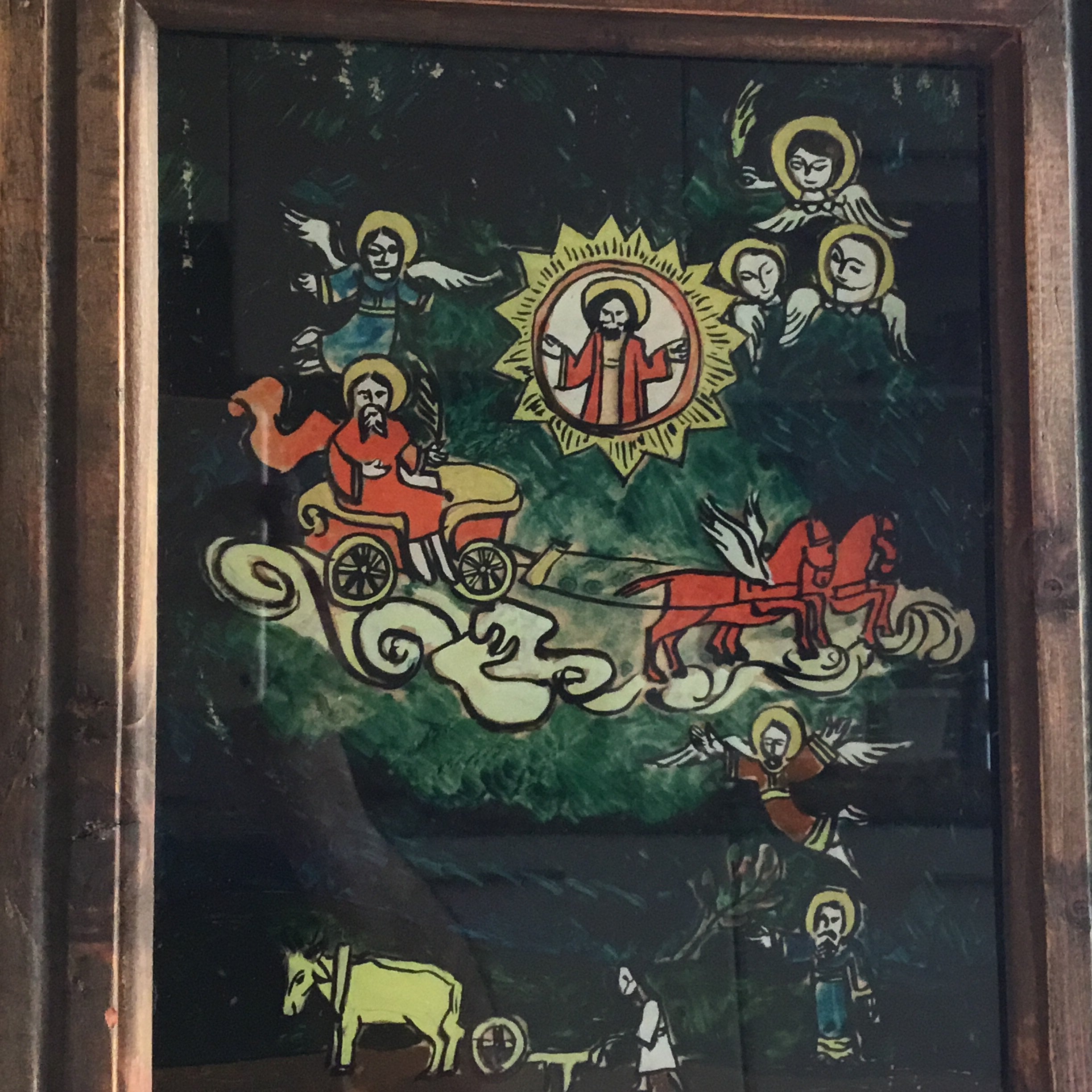 Antique Icon | 1900s Romanian Transylvania Folk Art, Revers Glass Hand Painted — photo 4 of 8