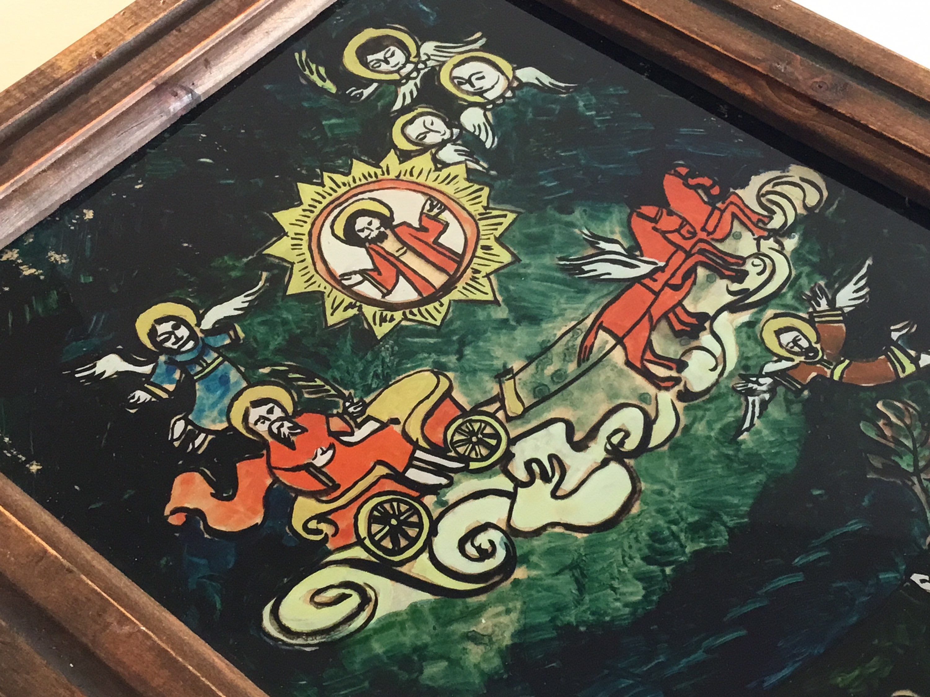Antique Icon | 1900s Romanian Transylvania Folk Art, Revers Glass Hand Painted — photo 6 of 8