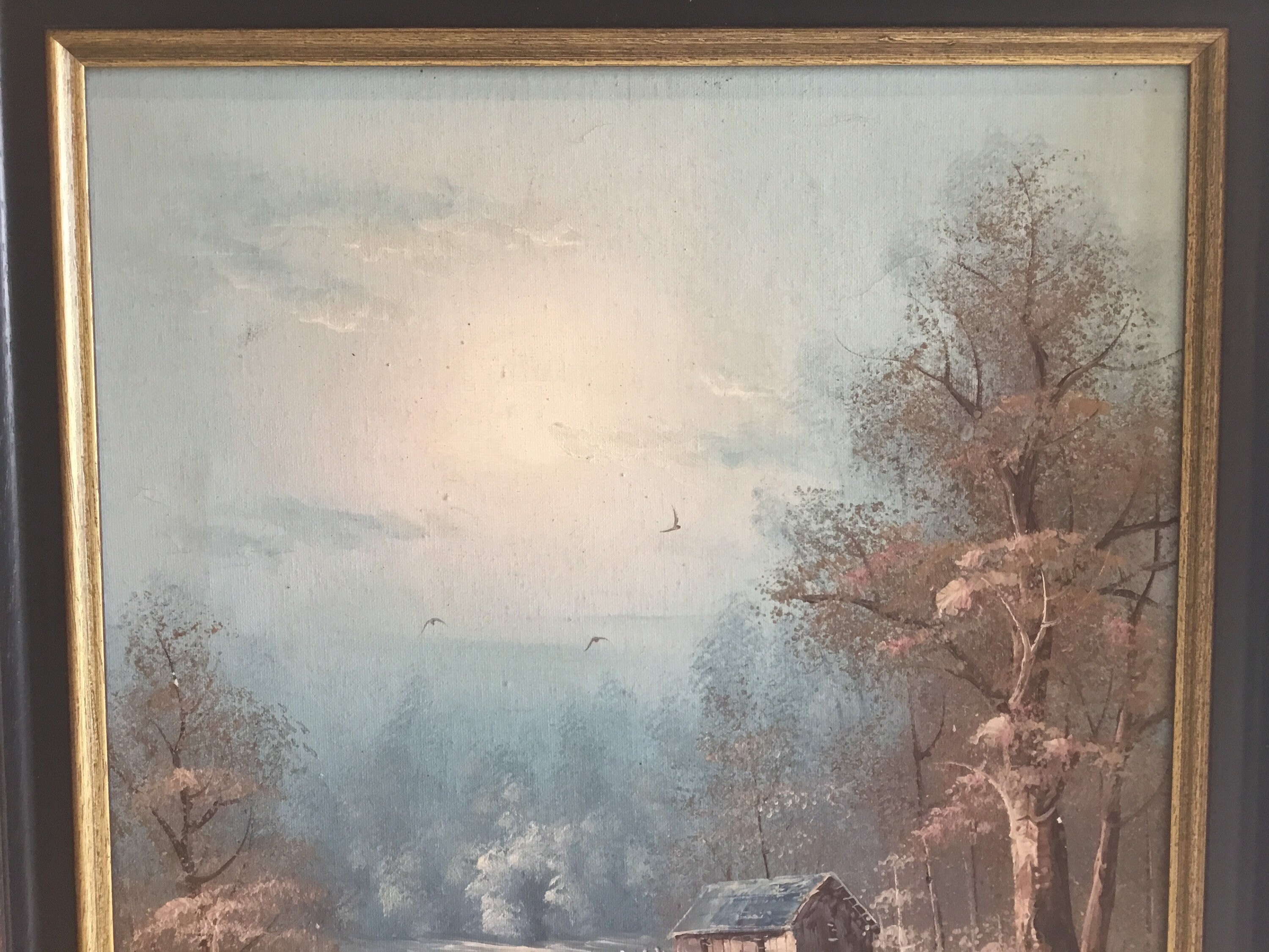 Vintage Winter Painting | Hansen John 1950s Landscape, Oil on Canvas Signed — photo 5 of 11